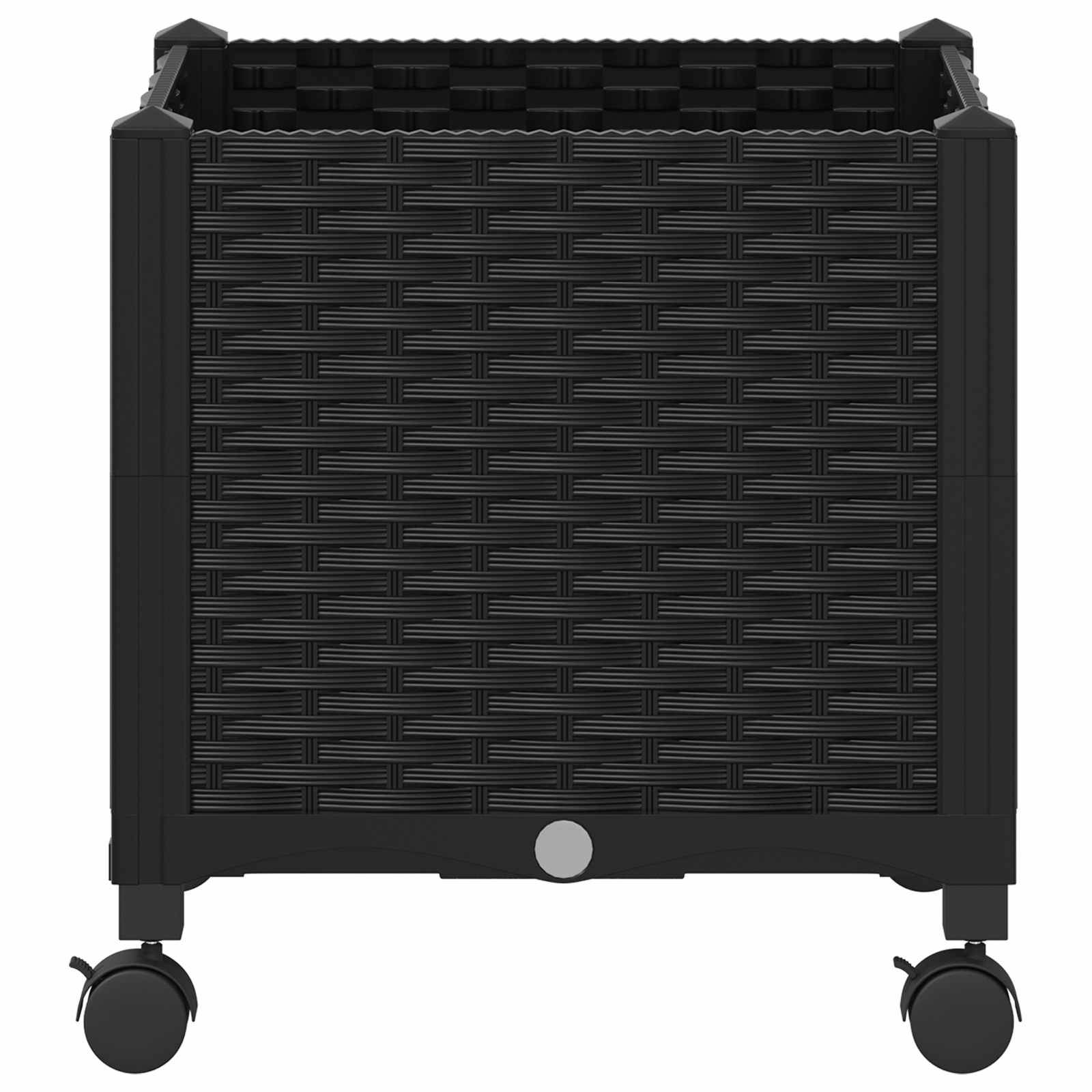 vidaXL Gartenpflanzer mit Rädern Schwarz 40 x 40 x 44 cm PP