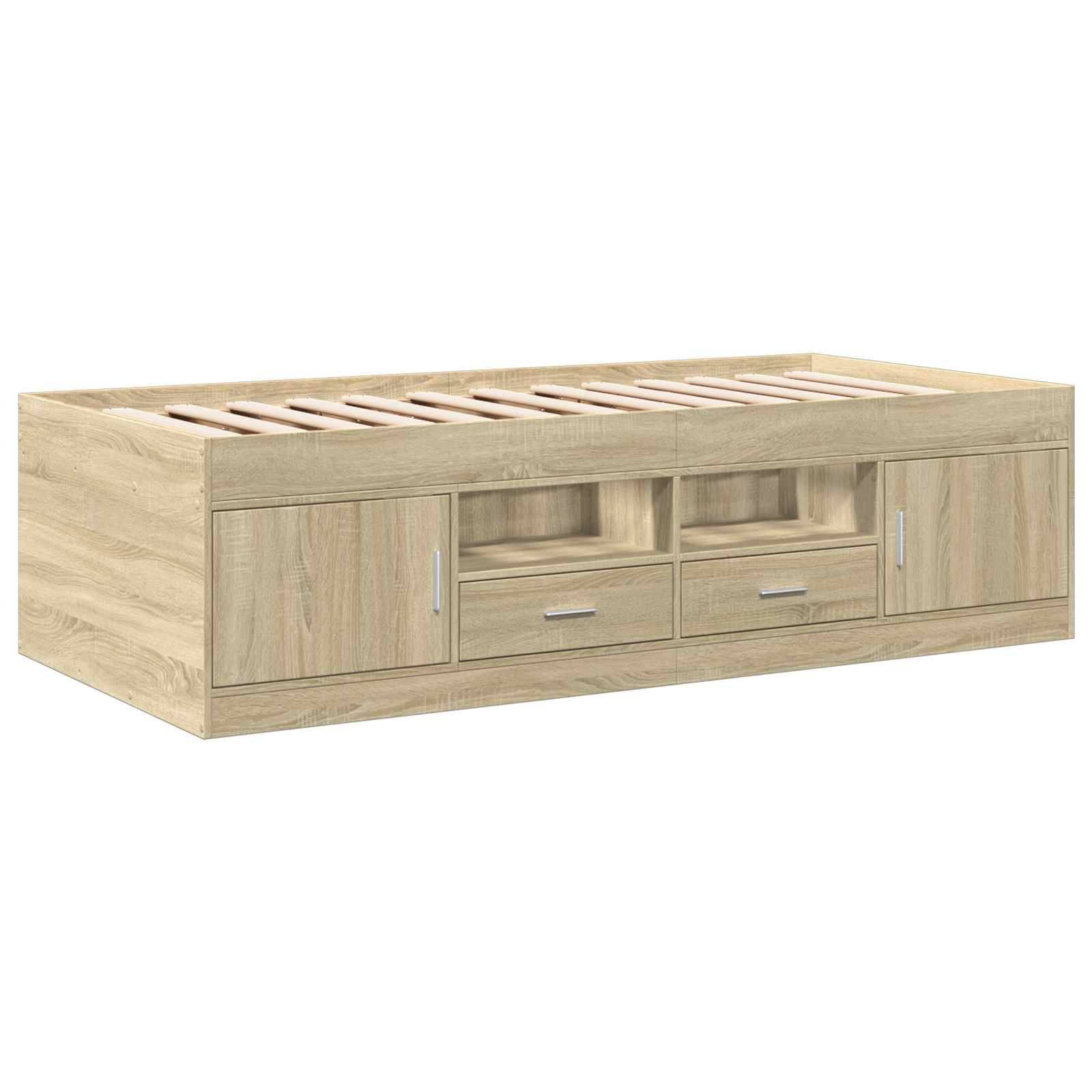 vidaXL Bettgestell mit Stauraum Sonoma-Eiche 80 x 200 cm Holzwerkstoff