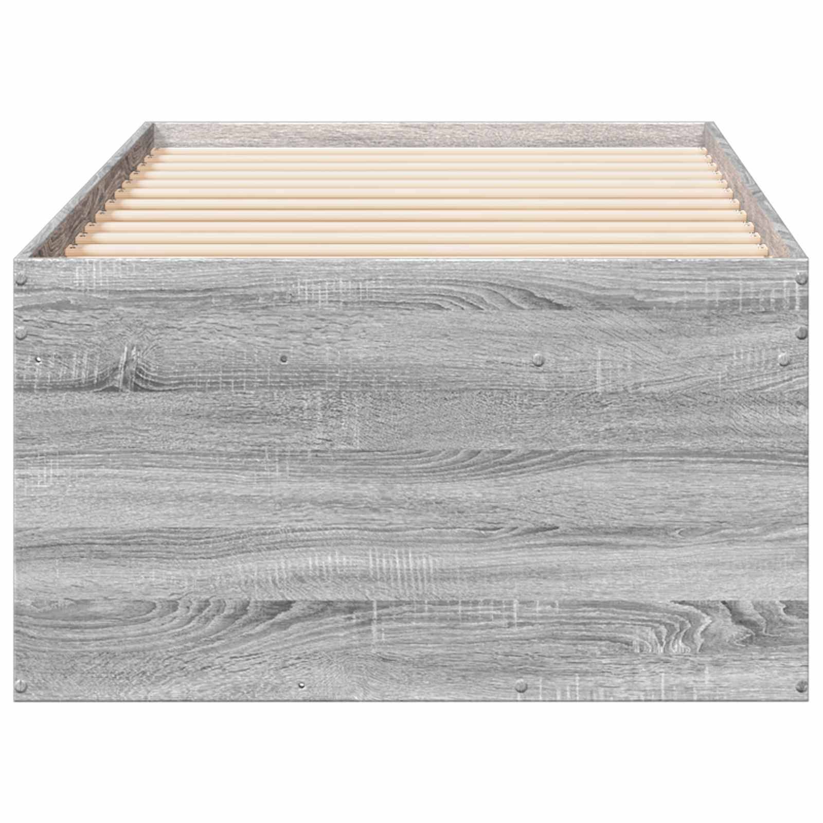 vidaXL Bettgestell mit Stauraum Grau Sonoma 80 x 200 cm Holzwerkstoff