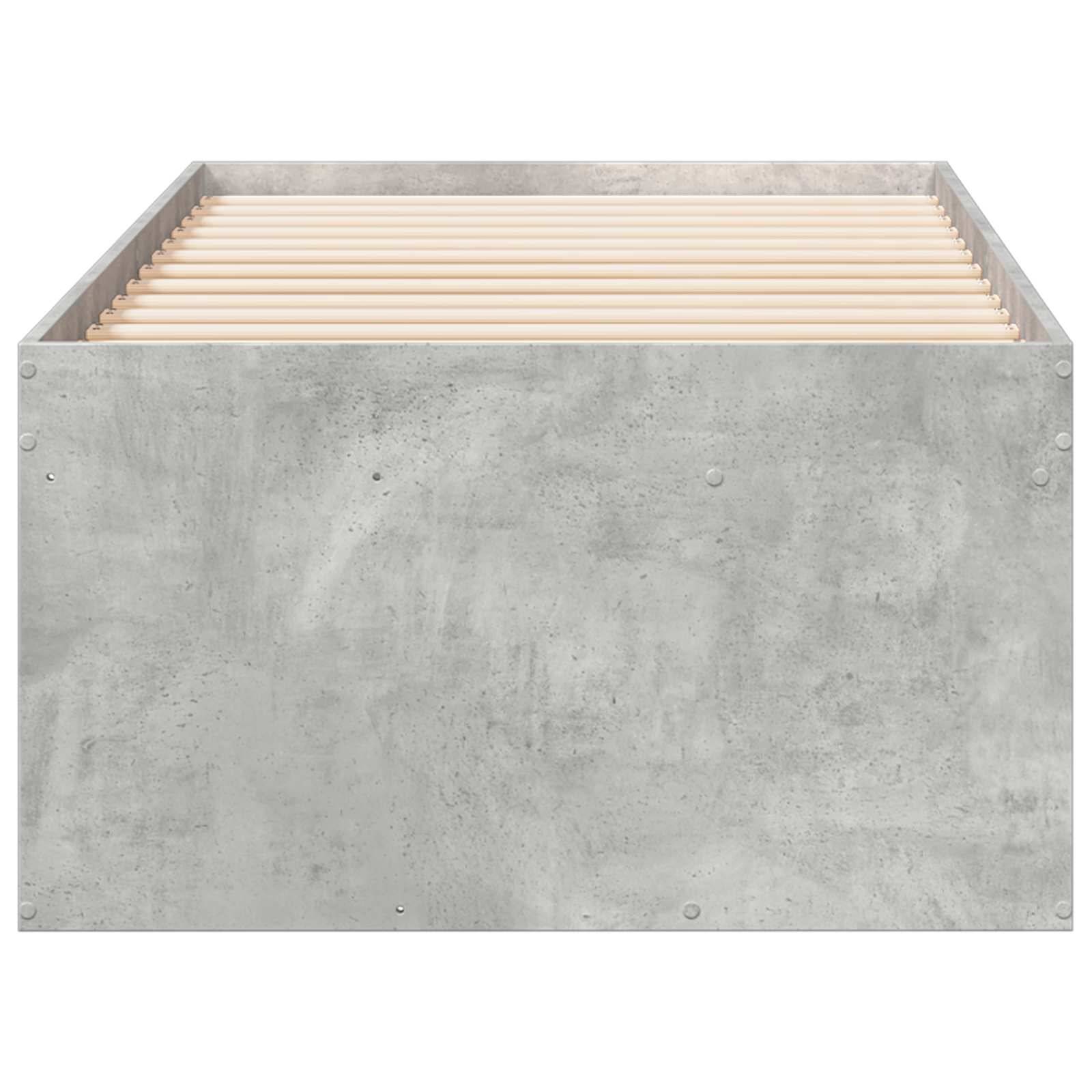 vidaXL Bettgestell mit Stauraum Betongrau 80 x 200 cm Holzwerkstoff