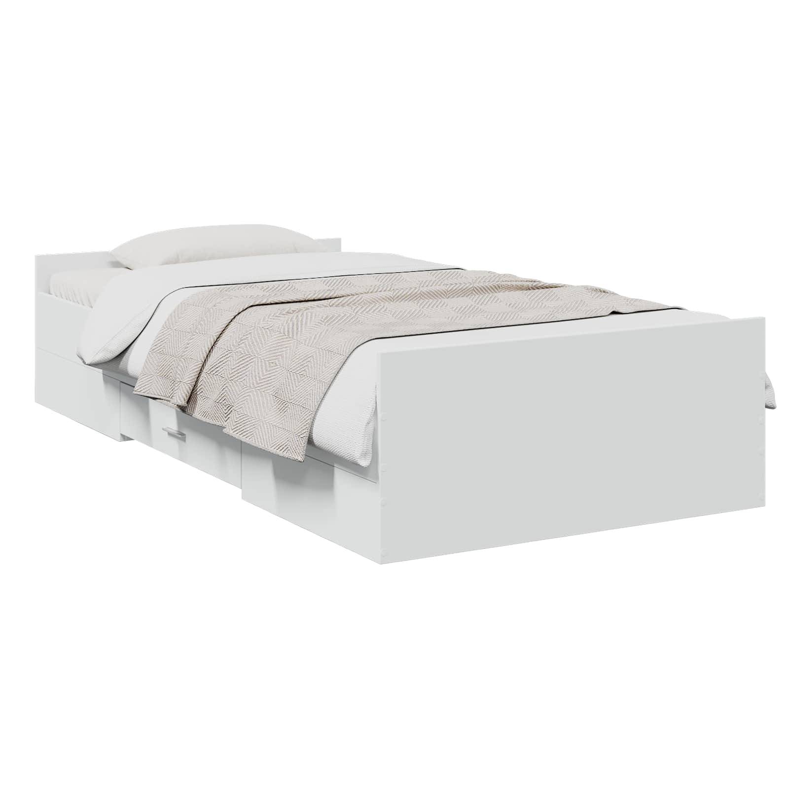 vidaXL Bettgestell mit Stauraum Weiß 80 x 200 cm Holzwerkstoff