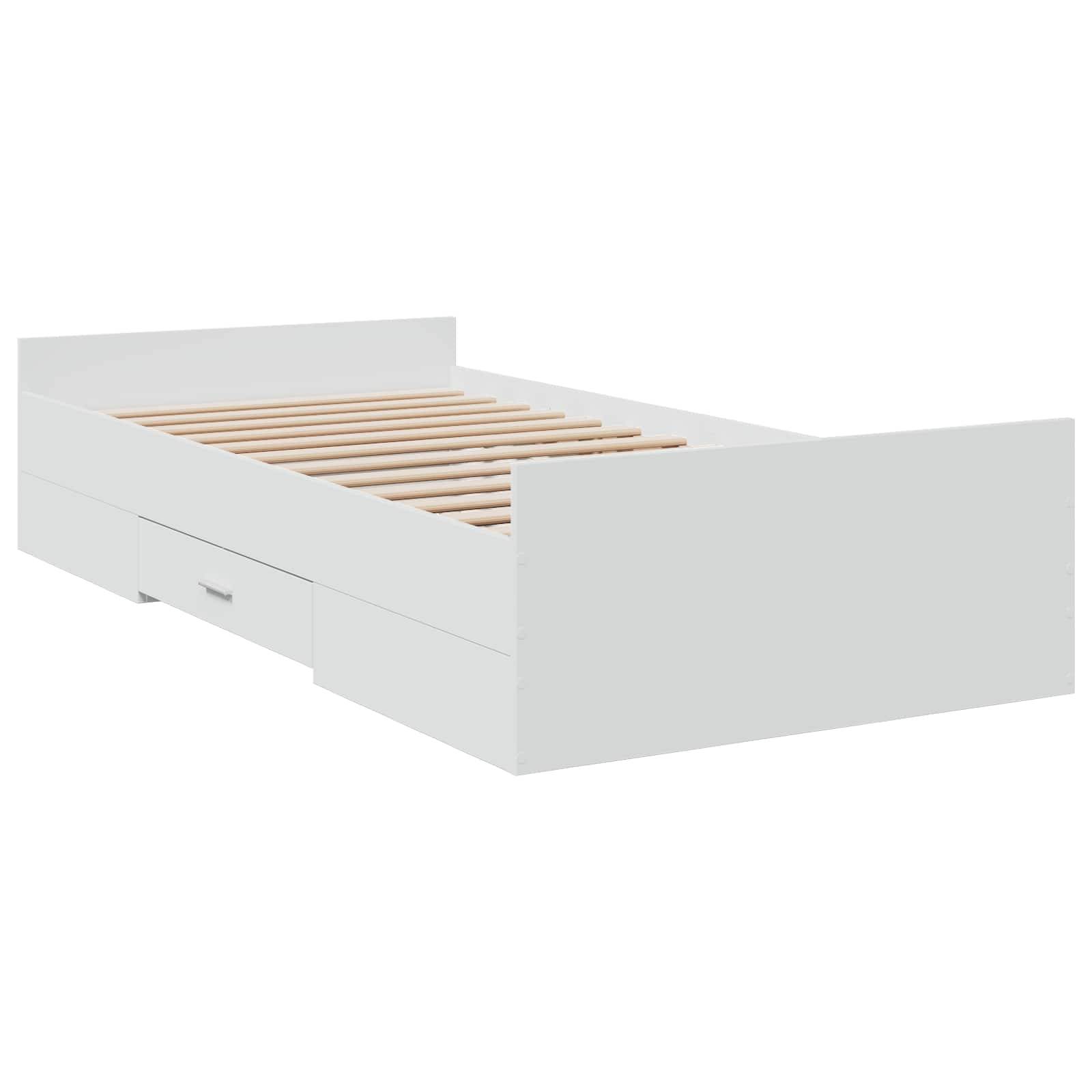 vidaXL Bettgestell mit Stauraum Weiß 80 x 200 cm Holzwerkstoff