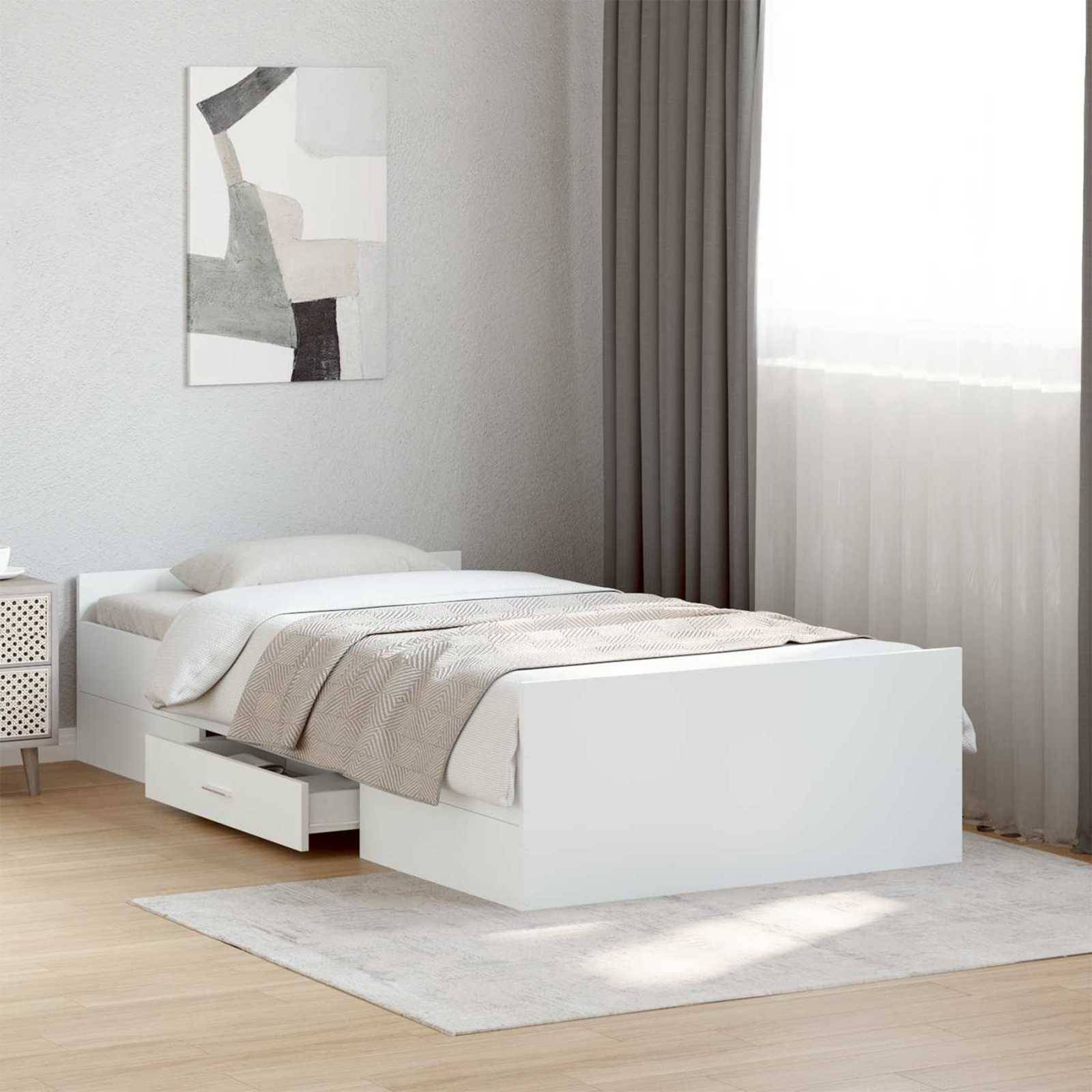 vidaXL Bettgestell mit Stauraum Weiß 80 x 200 cm Holzwerkstoff