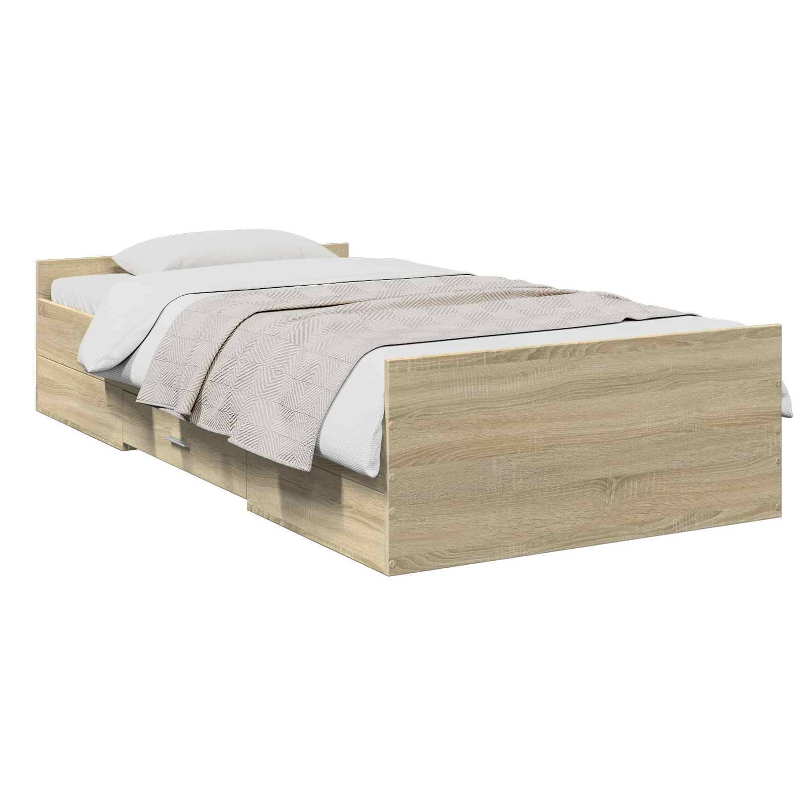 vidaXL Bettgestell mit Stauraum Sonoma-Eiche 80 x 200 cm Holzwerkstoff
