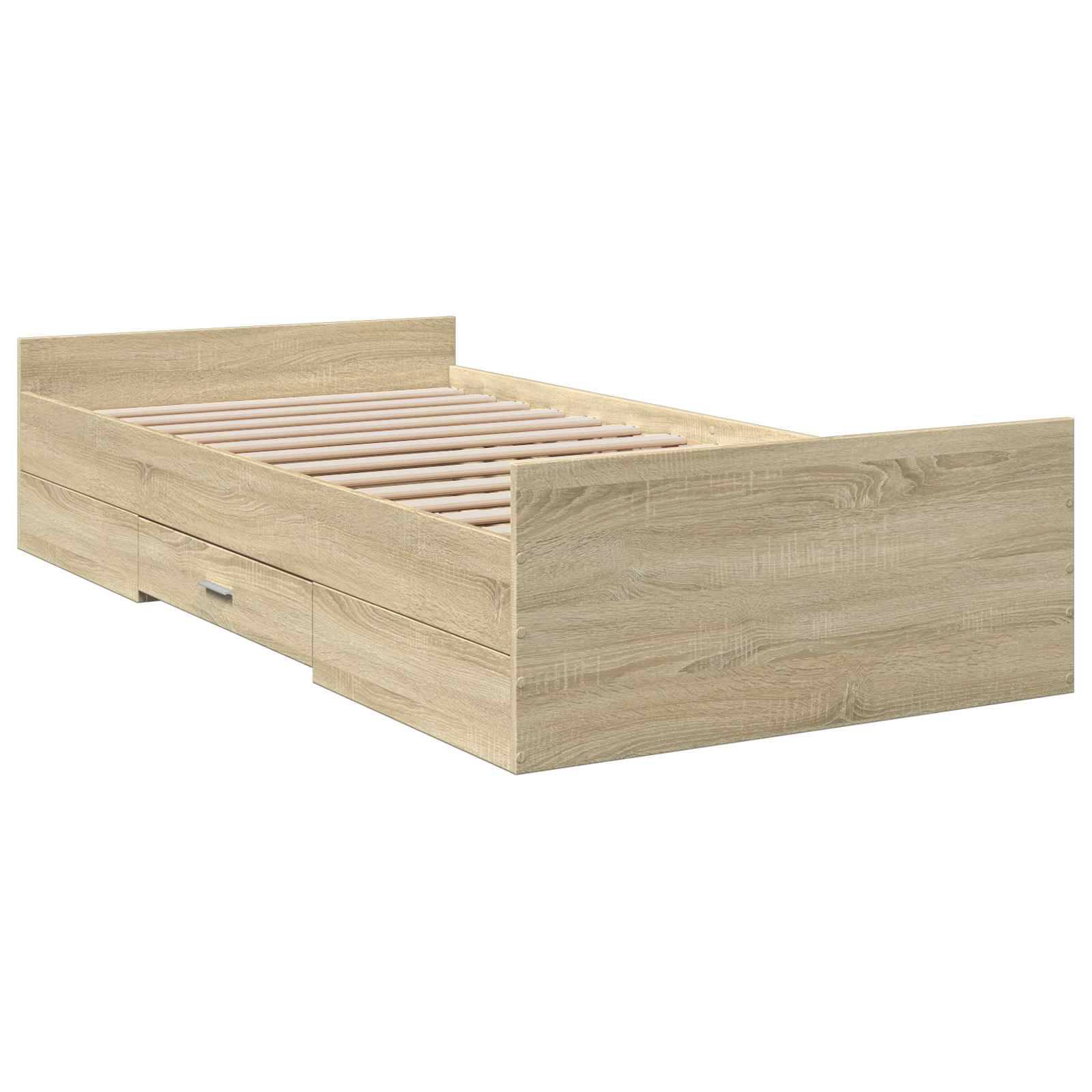vidaXL Bettgestell mit Stauraum Sonoma-Eiche 80 x 200 cm Holzwerkstoff