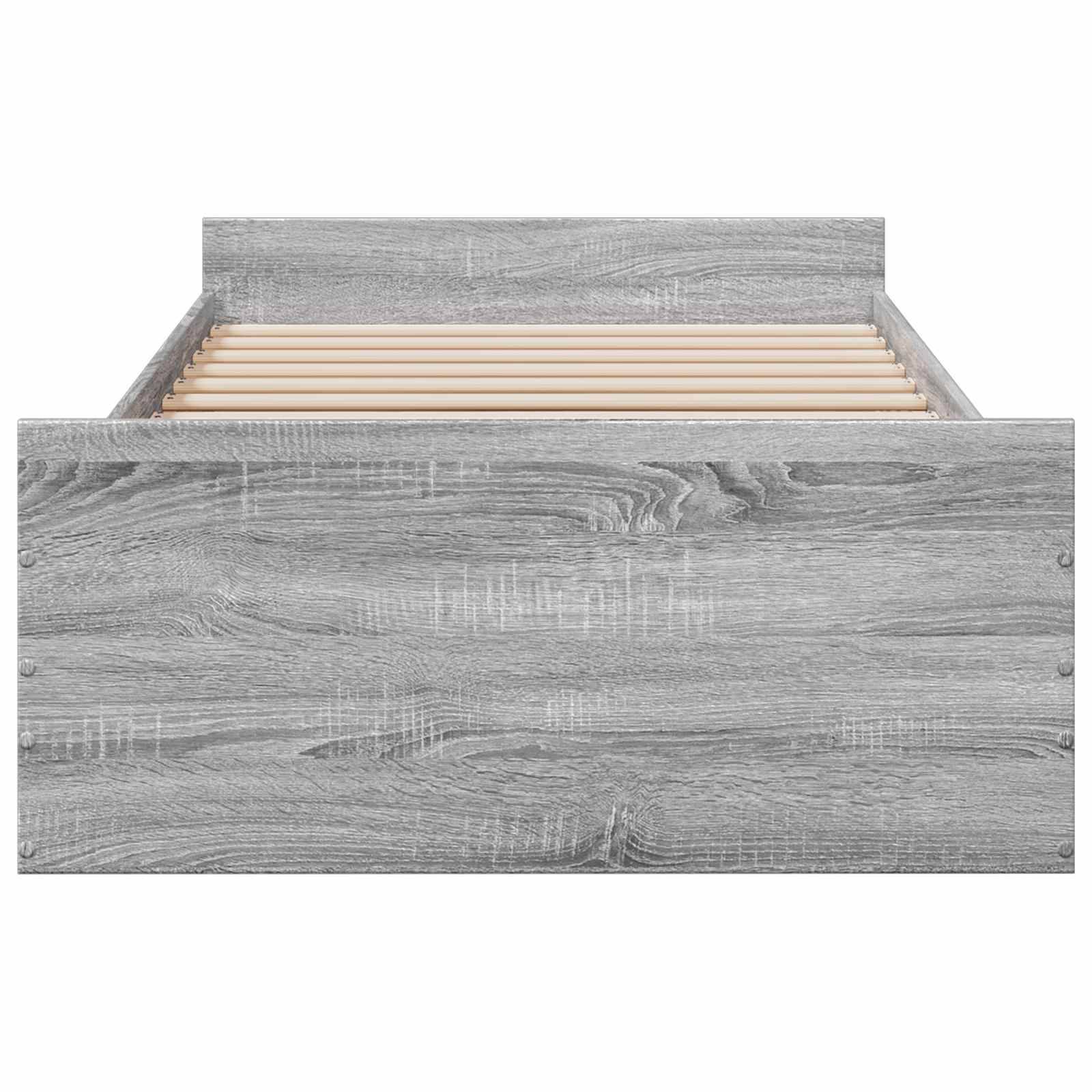 vidaXL Bettgestell mit Stauraum Grau Sonoma 80 x 200 cm Holzwerkstoff
