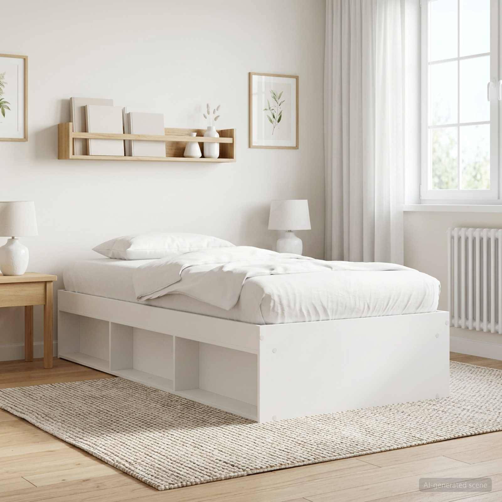 vidaXL Bettgestell mit Stauraum Weiß 80 x 200 cm Holzwerkstoff