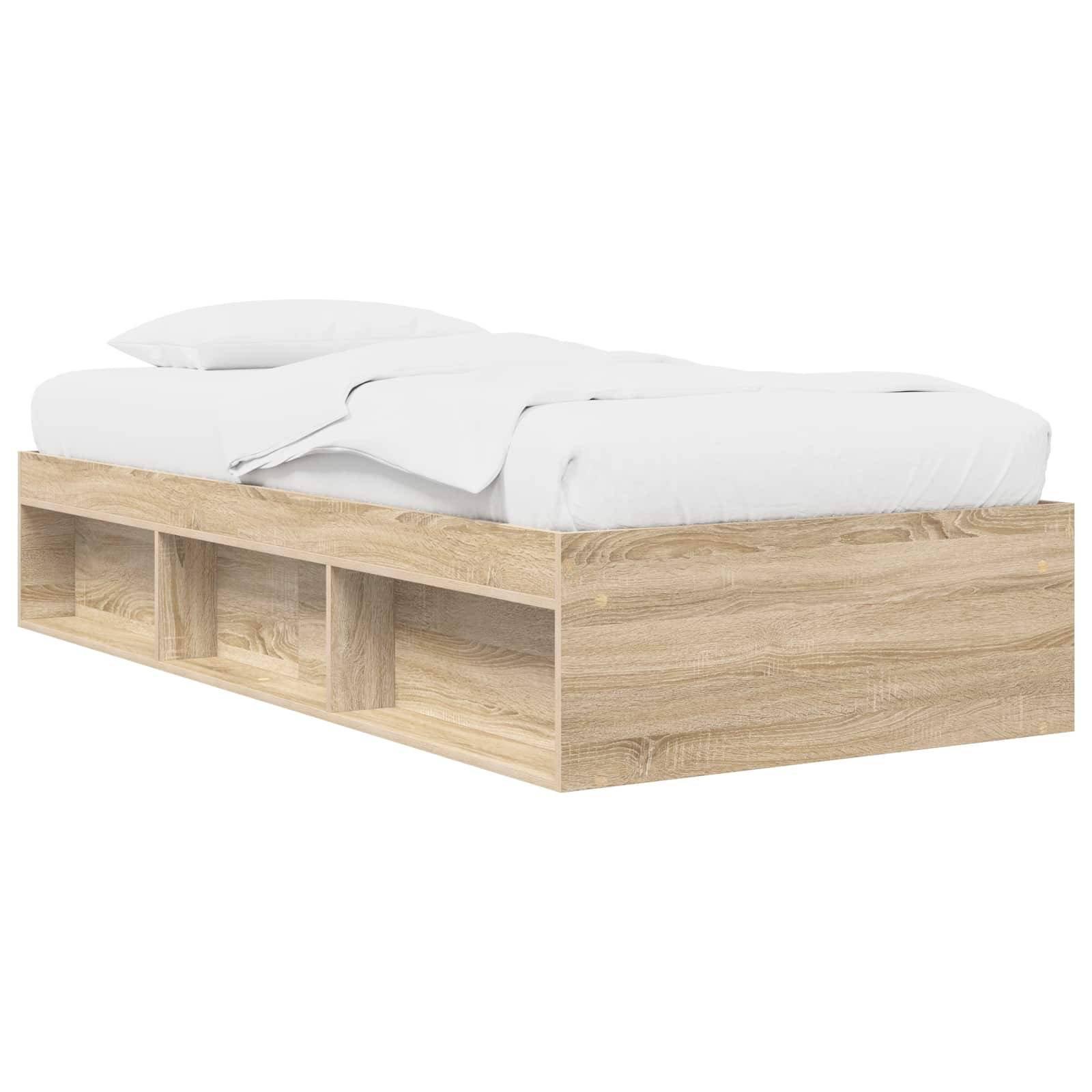 vidaXL Bettgestell mit Stauraum Sonoma-Eiche 80 x 200 cm Holzwerkstoff