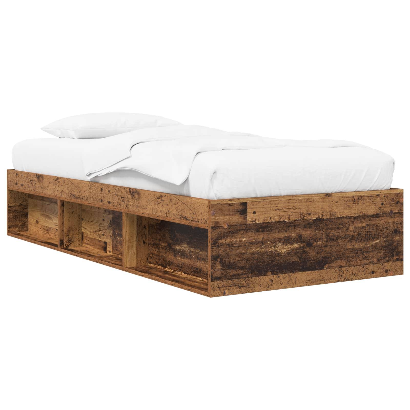 vidaXL Bettgestell mit Stauraum Altholz 80 x 200 cm Holzwerkstoff