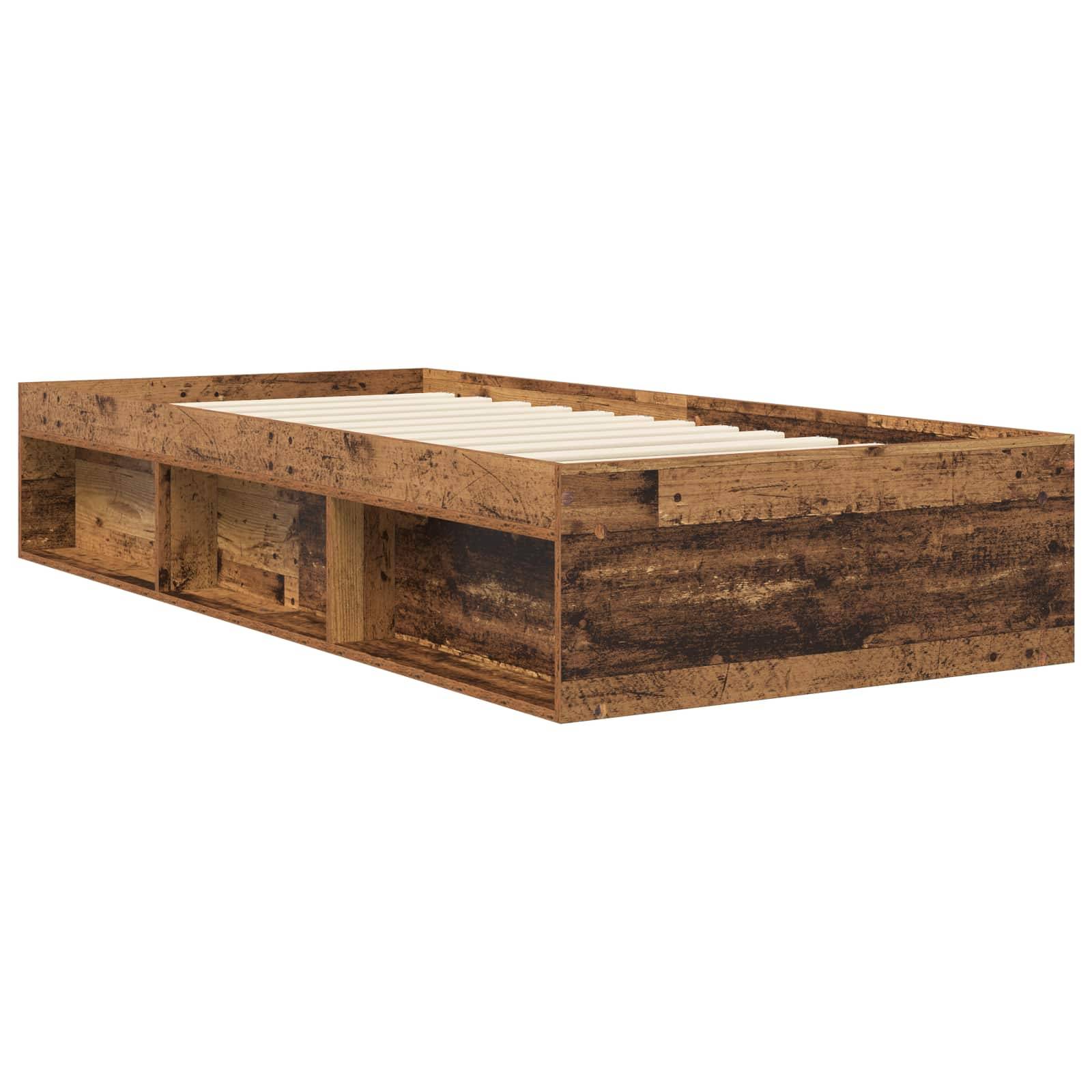 vidaXL Bettgestell mit Stauraum Altholz 80 x 200 cm Holzwerkstoff