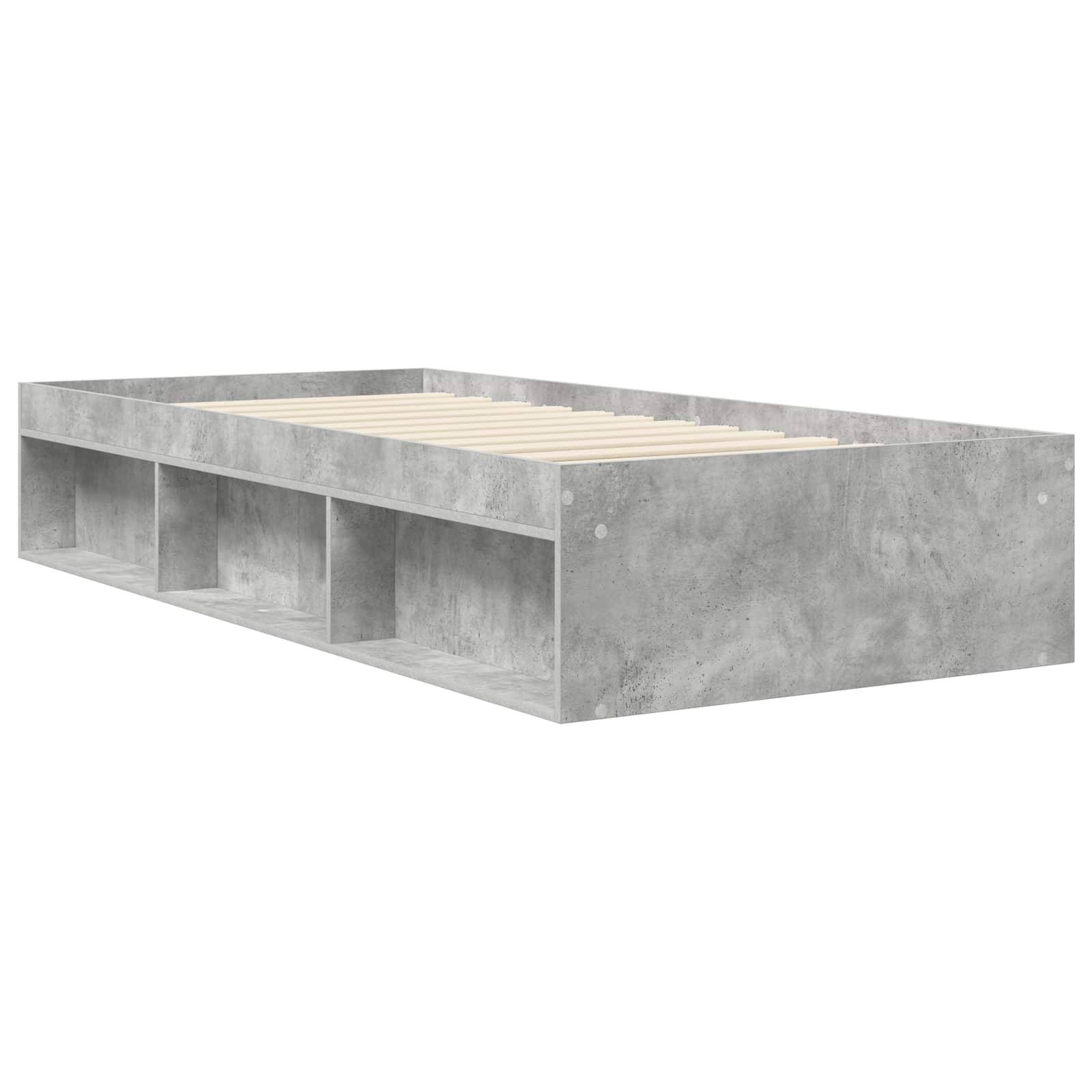 vidaXL Bettgestell mit Stauraum Betongrau 80 x 200 cm Holzwerkstoff
