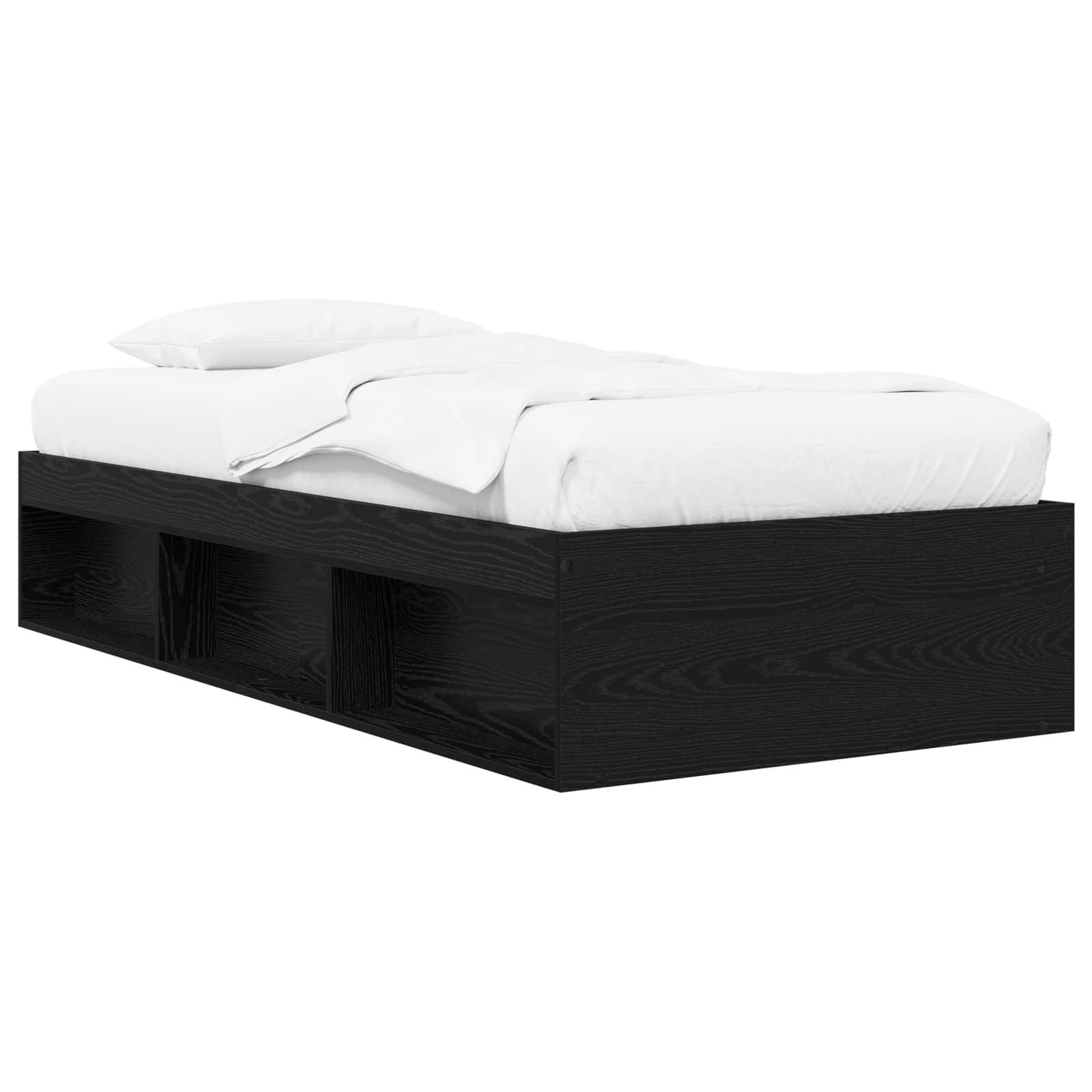 vidaXL Bettgestell mit Stauraum mit Regal Schwarze Eiche 80 x 200 cm