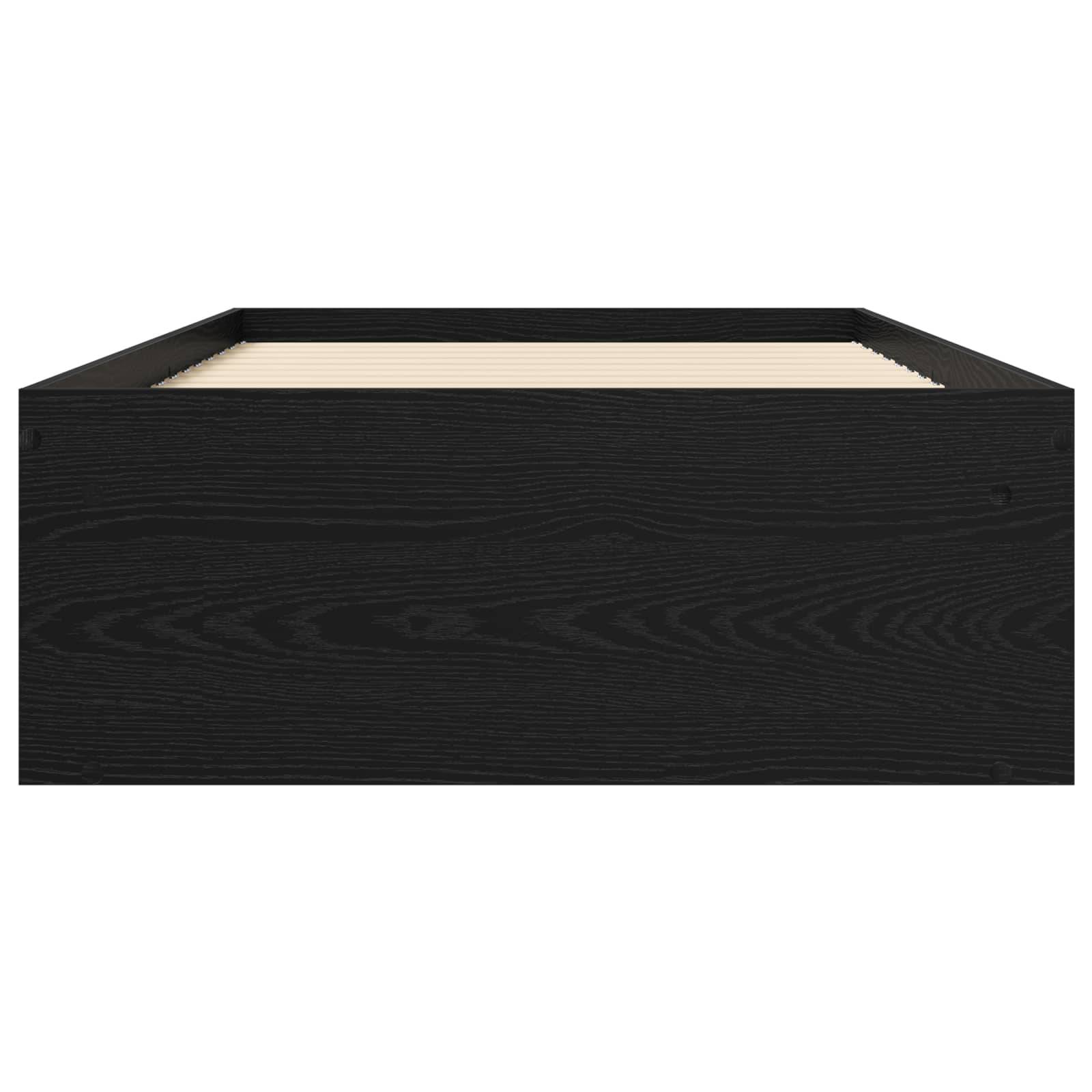 vidaXL Bettgestell mit Stauraum mit Regal Schwarze Eiche 80 x 200 cm