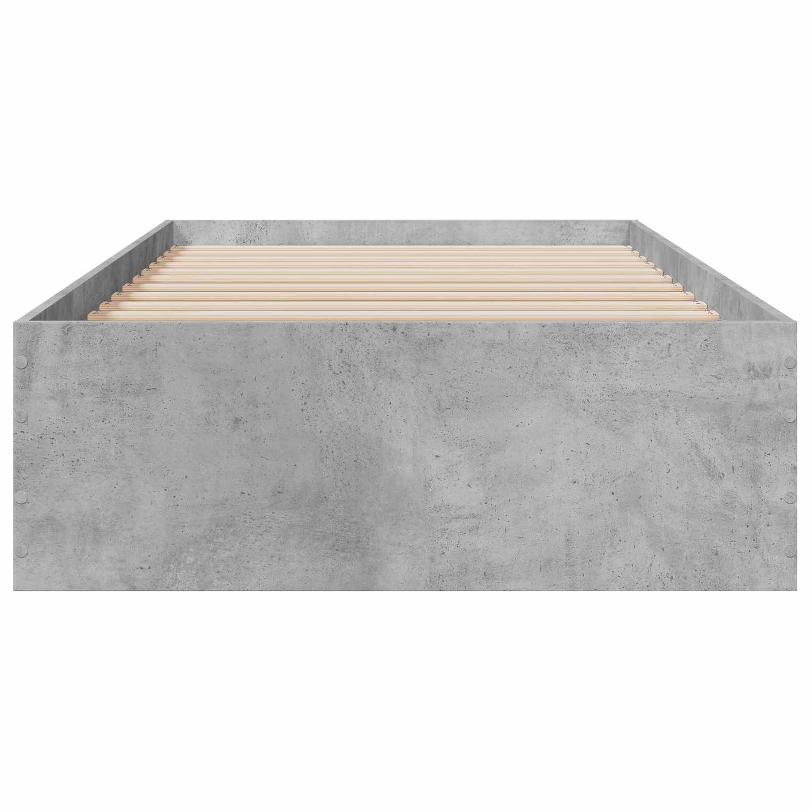 vidaXL Bettrahmen mit Schubladen mit Speicher Betongrau Holzwerkstoff