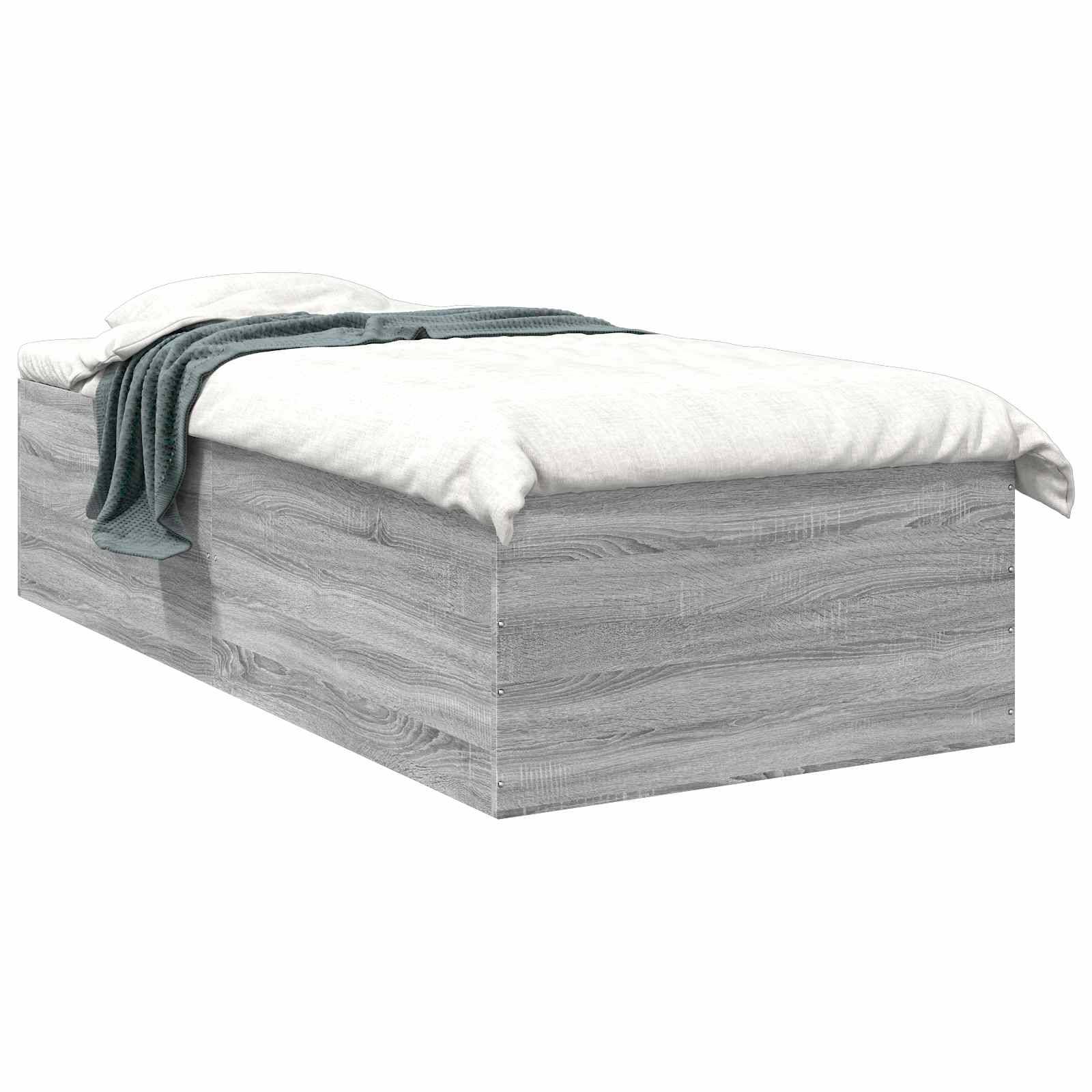 vidaXL Bodenbettgestell Grau Sonoma 80 x 200 cm Holzwerkstoff