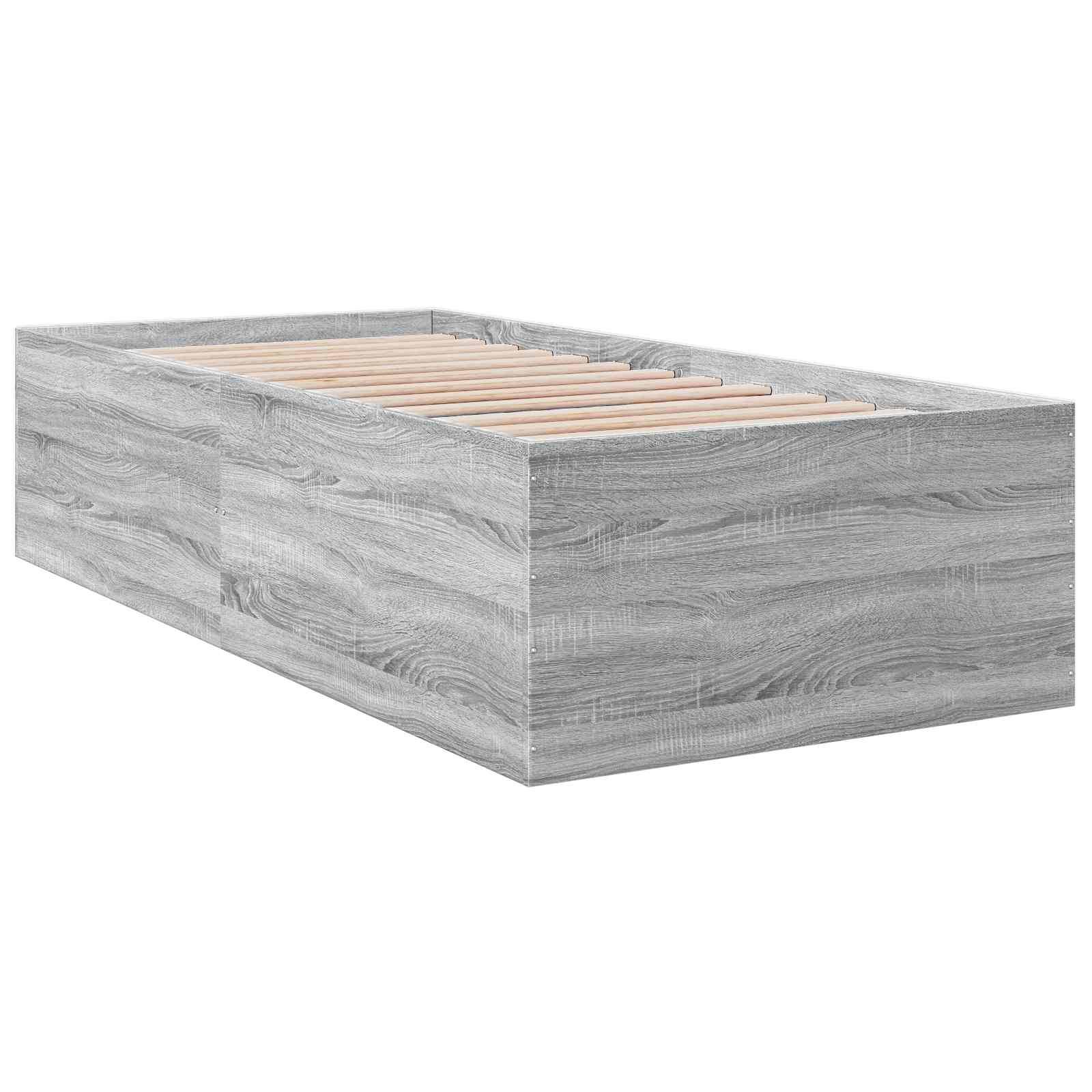 vidaXL Bodenbettgestell Grau Sonoma 80 x 200 cm Holzwerkstoff