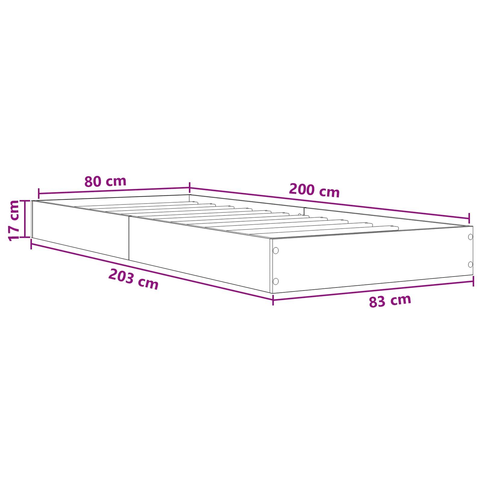 vidaXL Bettgestell mit Stauraum Weiß 80 x 200 cm Holzwerkstoff