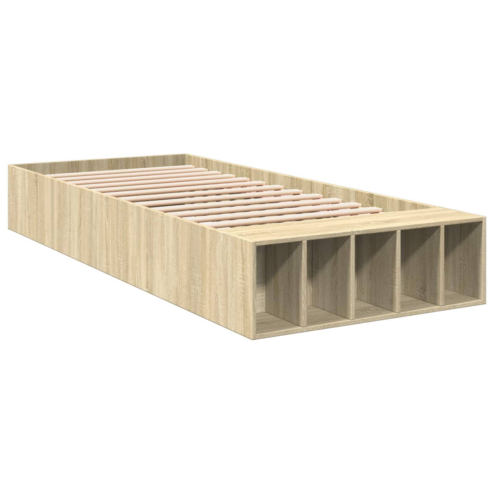 vidaXL Bettgestell mit Stauraum Sonoma-Eiche 80 x 200 cm Holzwerkstoff