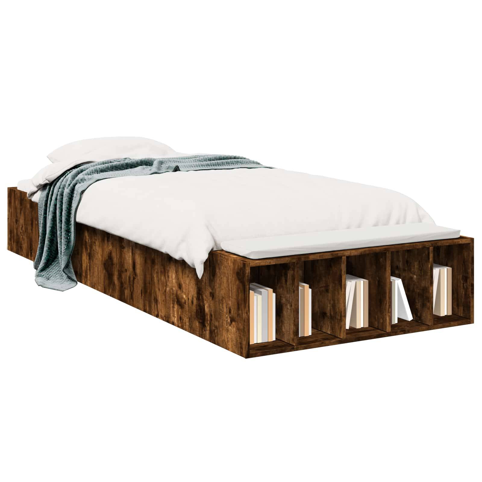 vidaXL Bettgestell mit Stauraum Geräucherte Eiche 80 x 200 cm