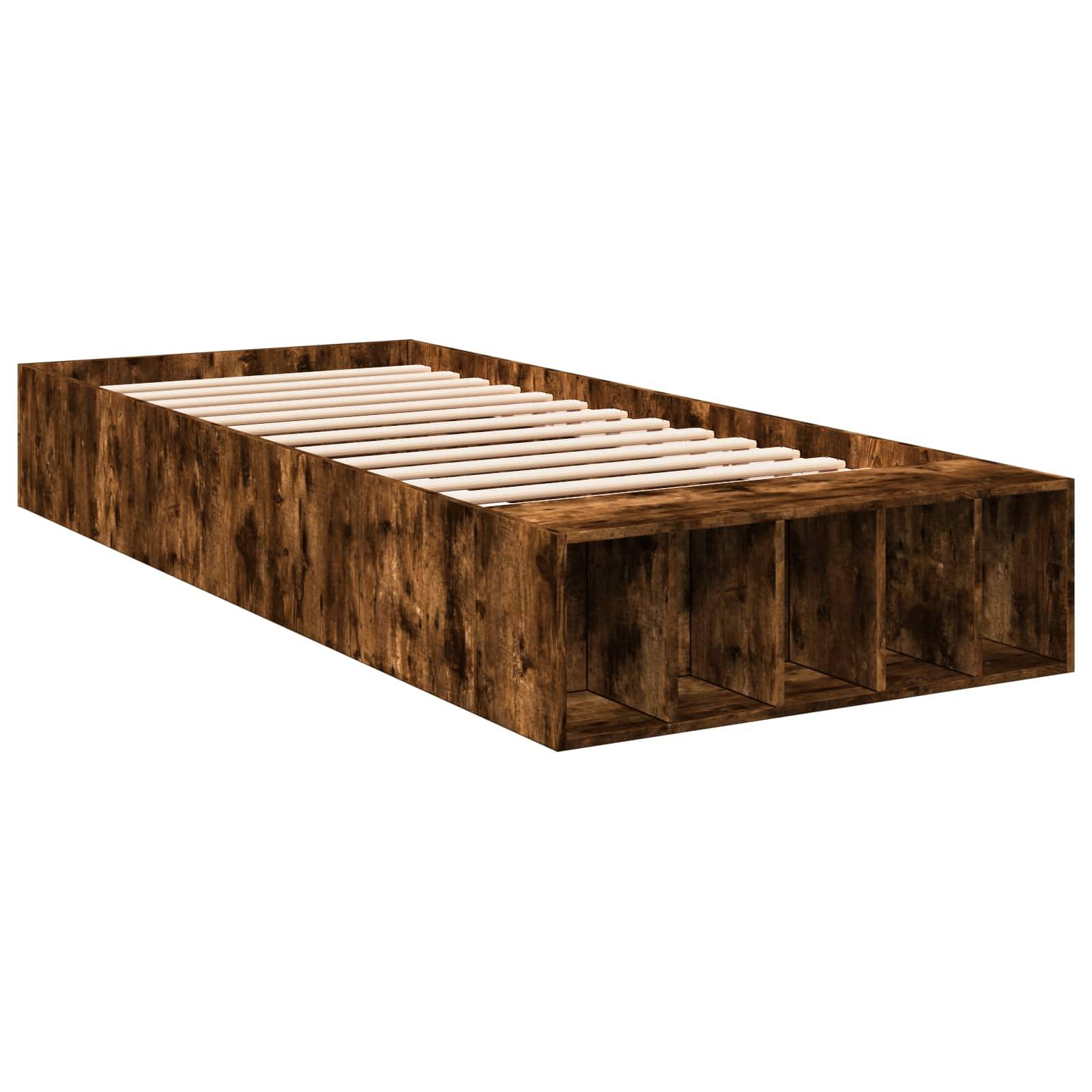 vidaXL Bettgestell mit Stauraum Geräucherte Eiche 80 x 200 cm