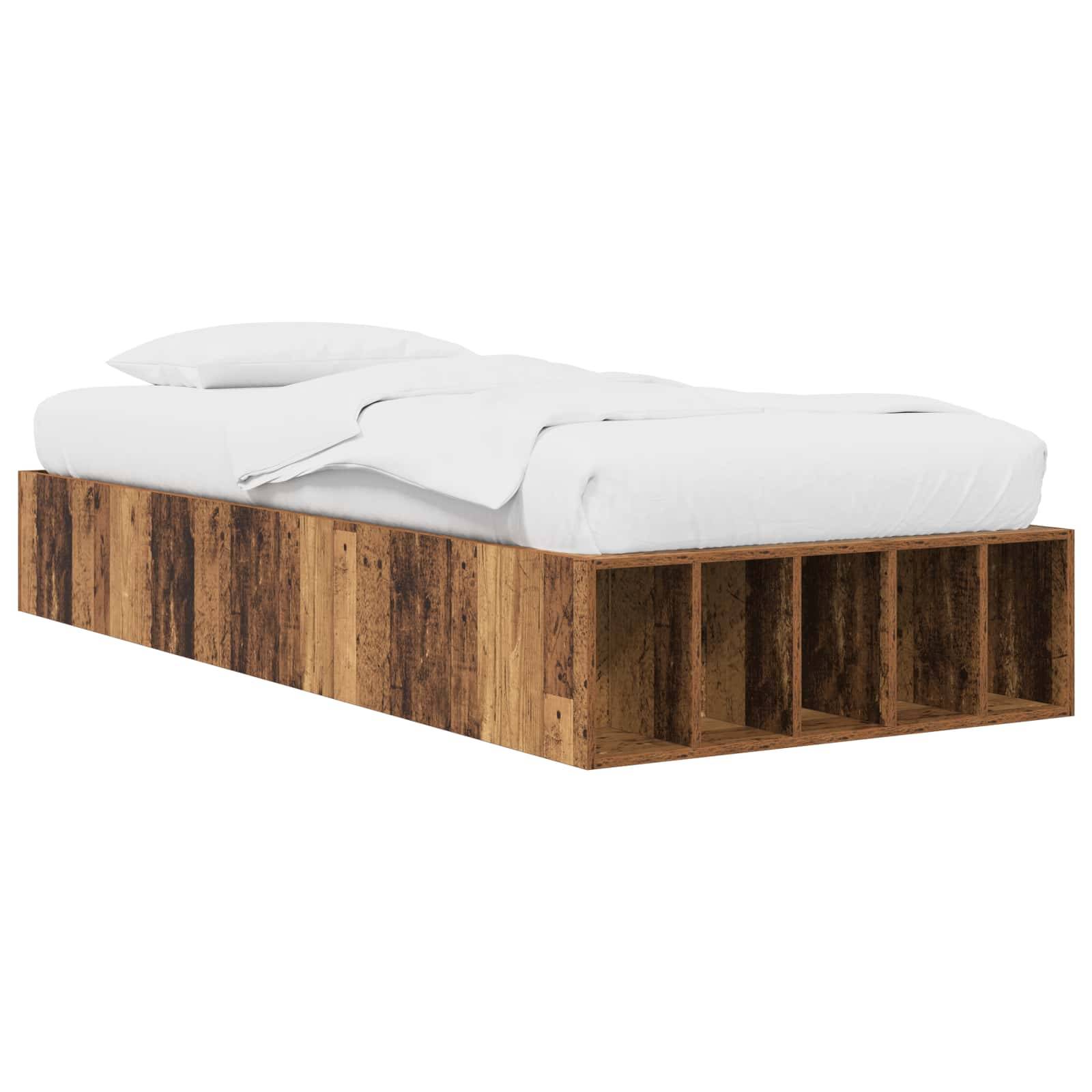 vidaXL Bettgestell mit Stauraum Altholz 80 x 200 cm Holzwerkstoff