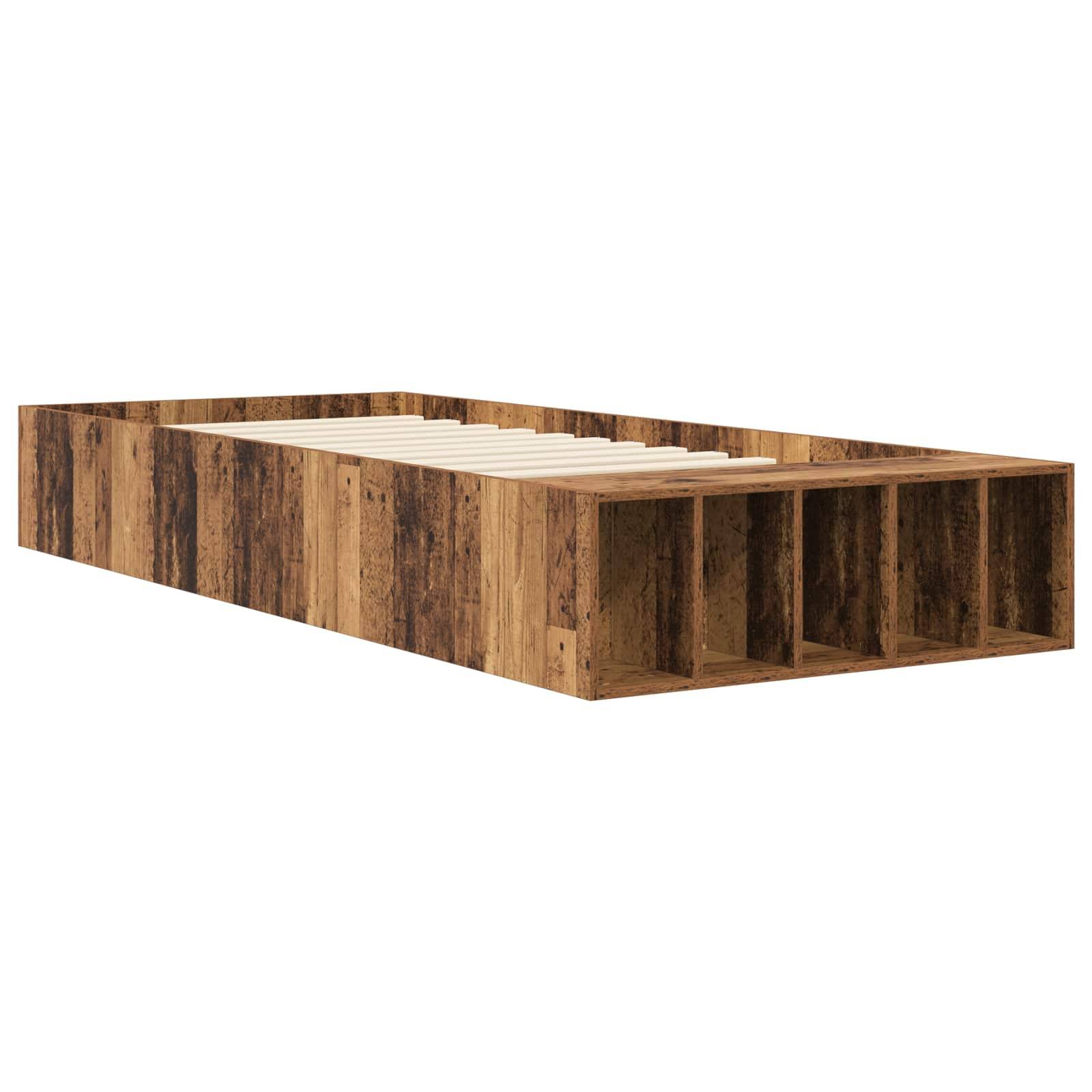 vidaXL Bettgestell mit Stauraum Altholz 80 x 200 cm Holzwerkstoff