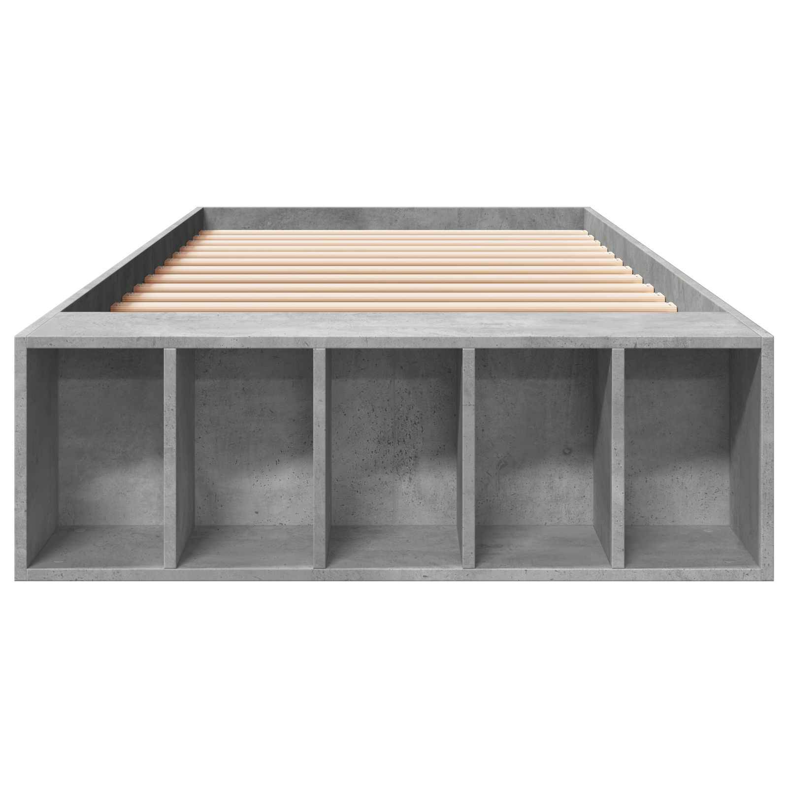 vidaXL Bettgestell mit Stauraum Betongrau 80 x 200 cm Holzwerkstoff