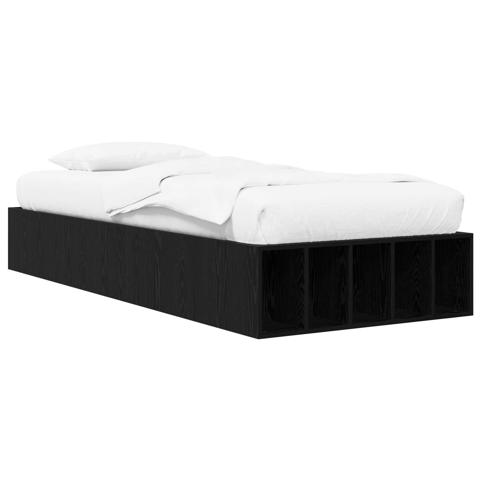vidaXL Bettgestell mit Stauraum mit Regal Schwarze Eiche 80 x 200 cm