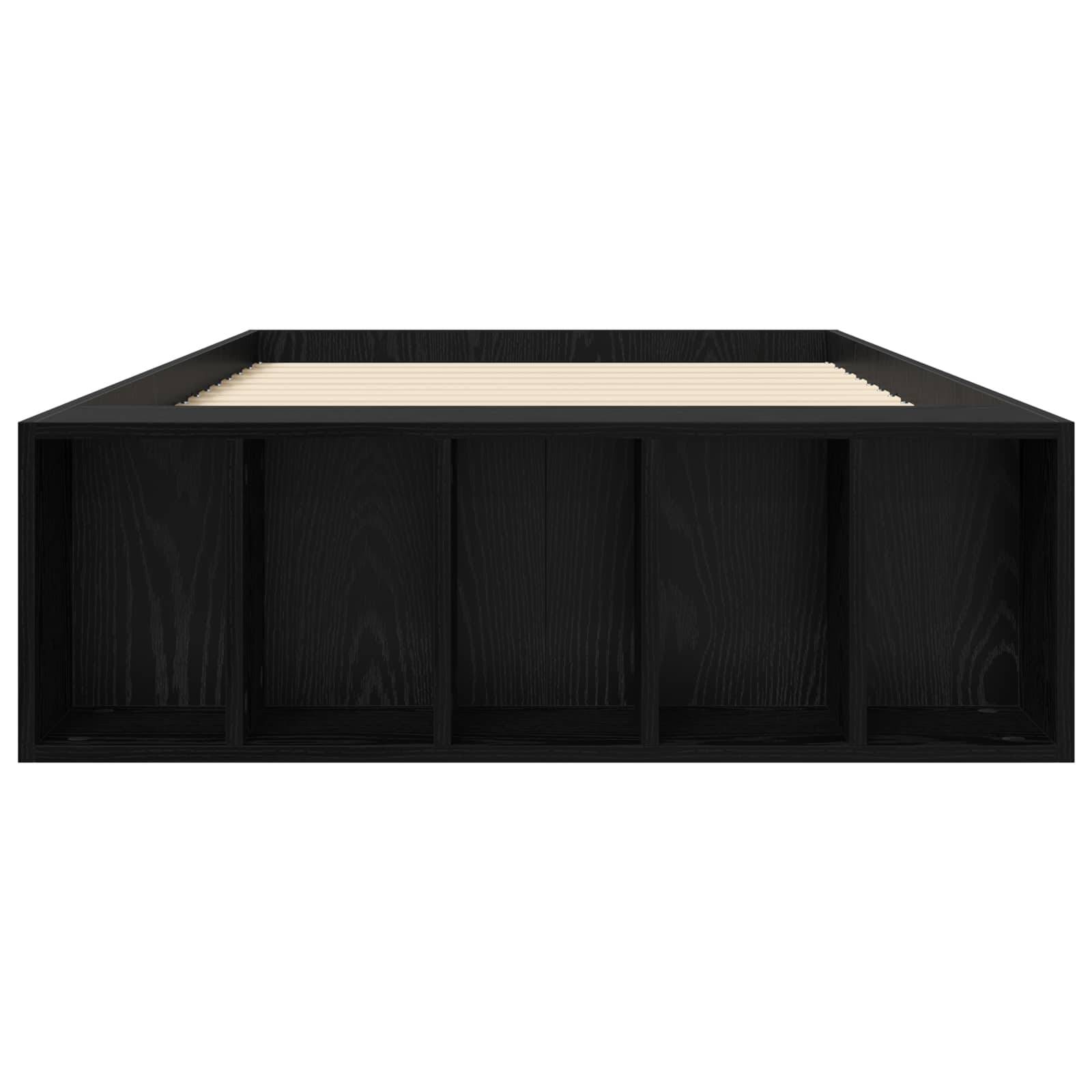 vidaXL Bettgestell mit Stauraum mit Regal Schwarze Eiche 80 x 200 cm