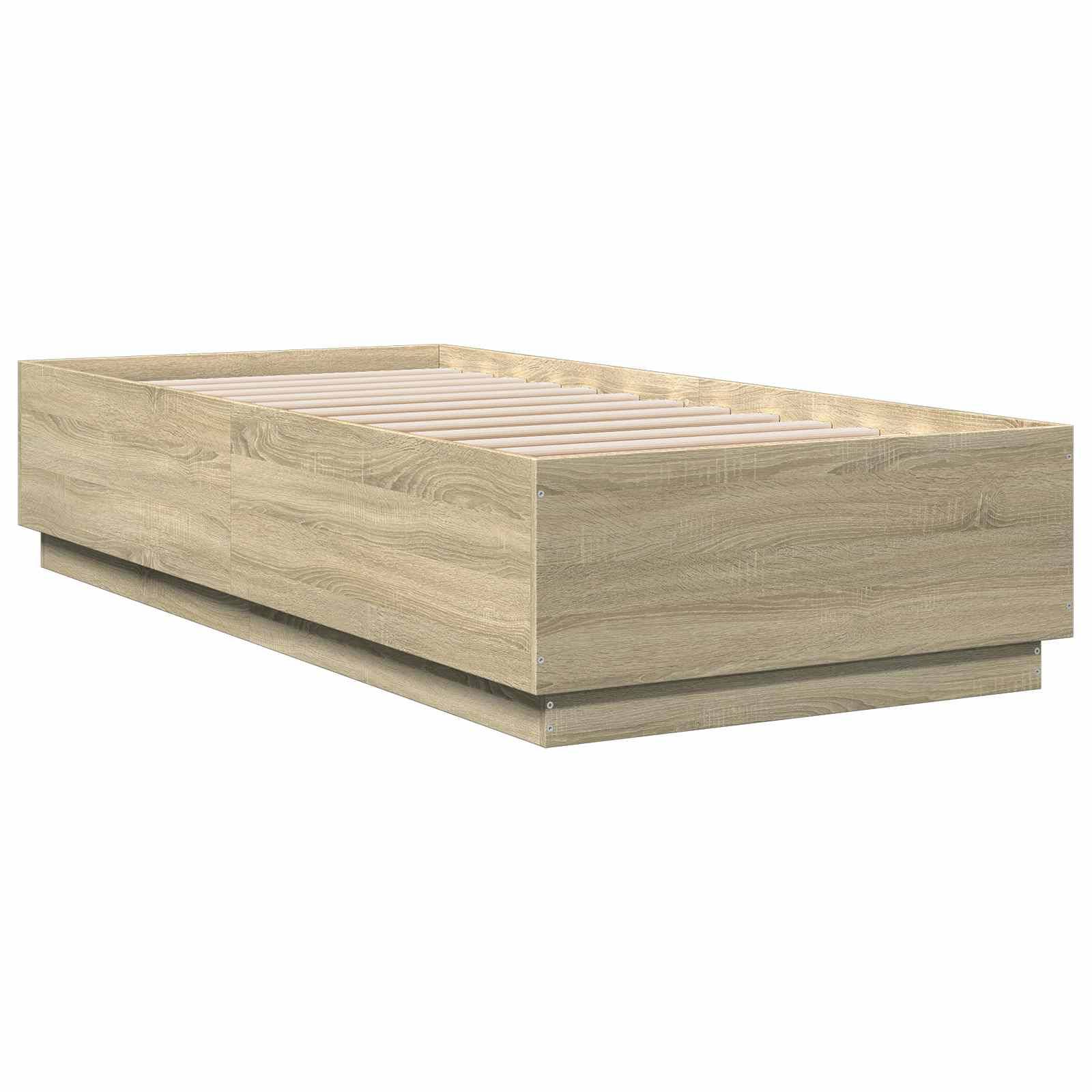 vidaXL Bettgestell mit LED Sonoma-Eiche 80 x 200 cm Holzwerkstoff
