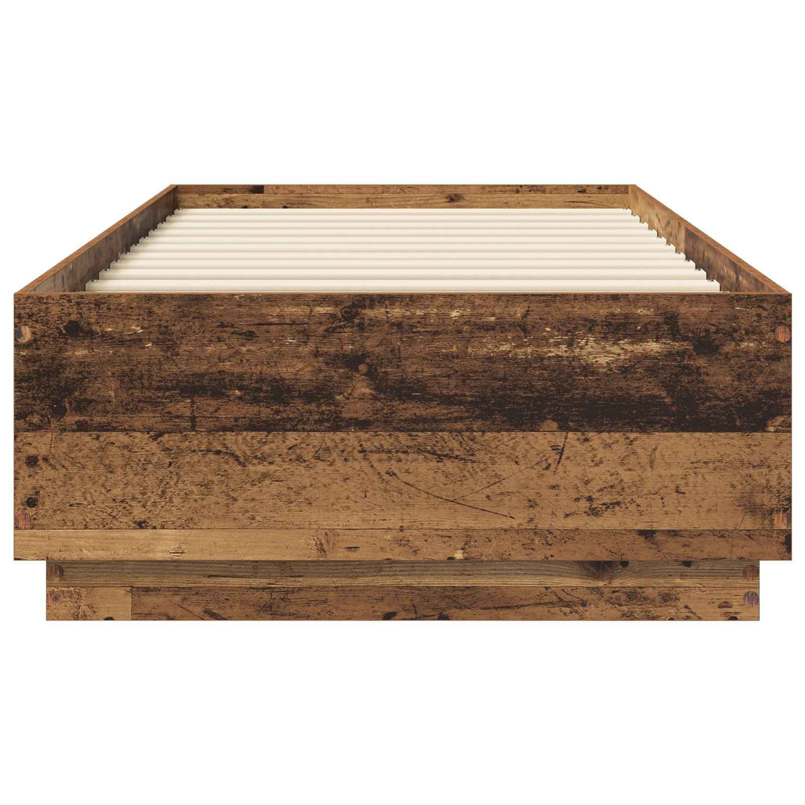 vidaXL Bettgestell mit LED Altholz 80 x 200 cm Holzwerkstoff