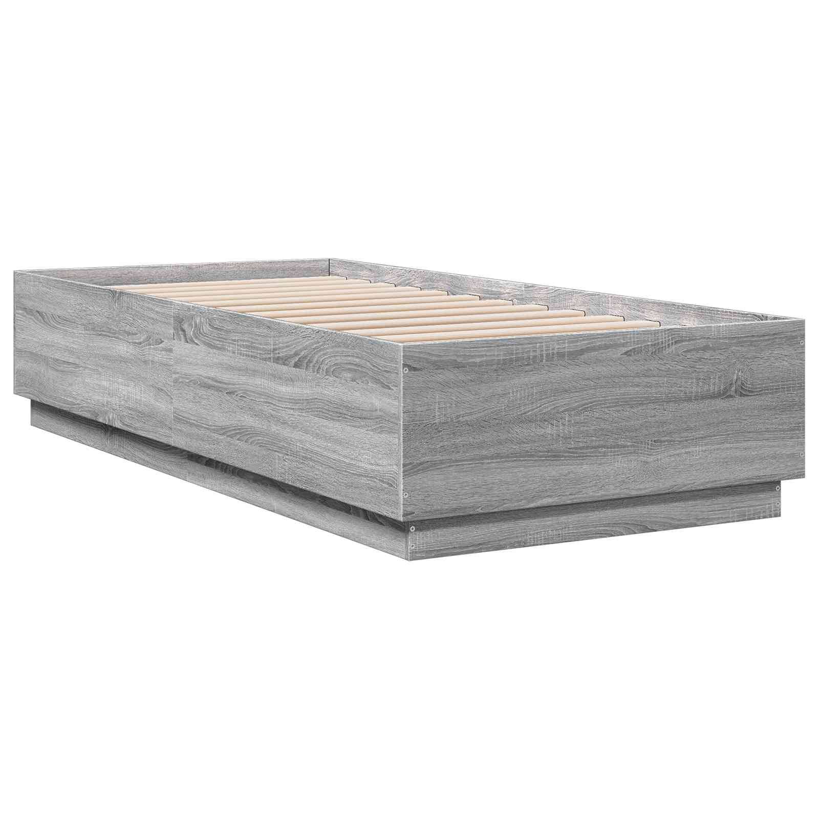 vidaXL Bettrahmen Grau Sonoma 80 x 200 cm Holzwerkstoff