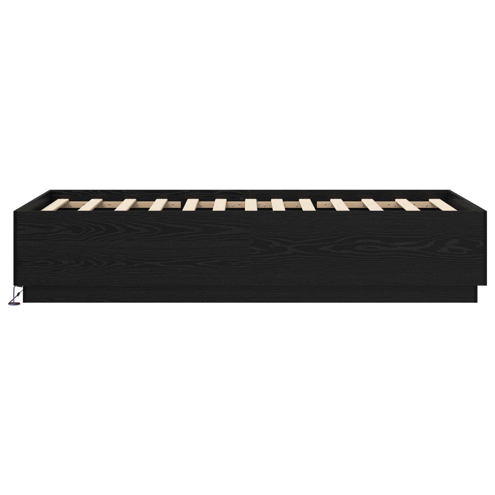 vidaXL Bettgestell mit LED Schwarze Eiche 80 x 200 cm Holzwerkstoff