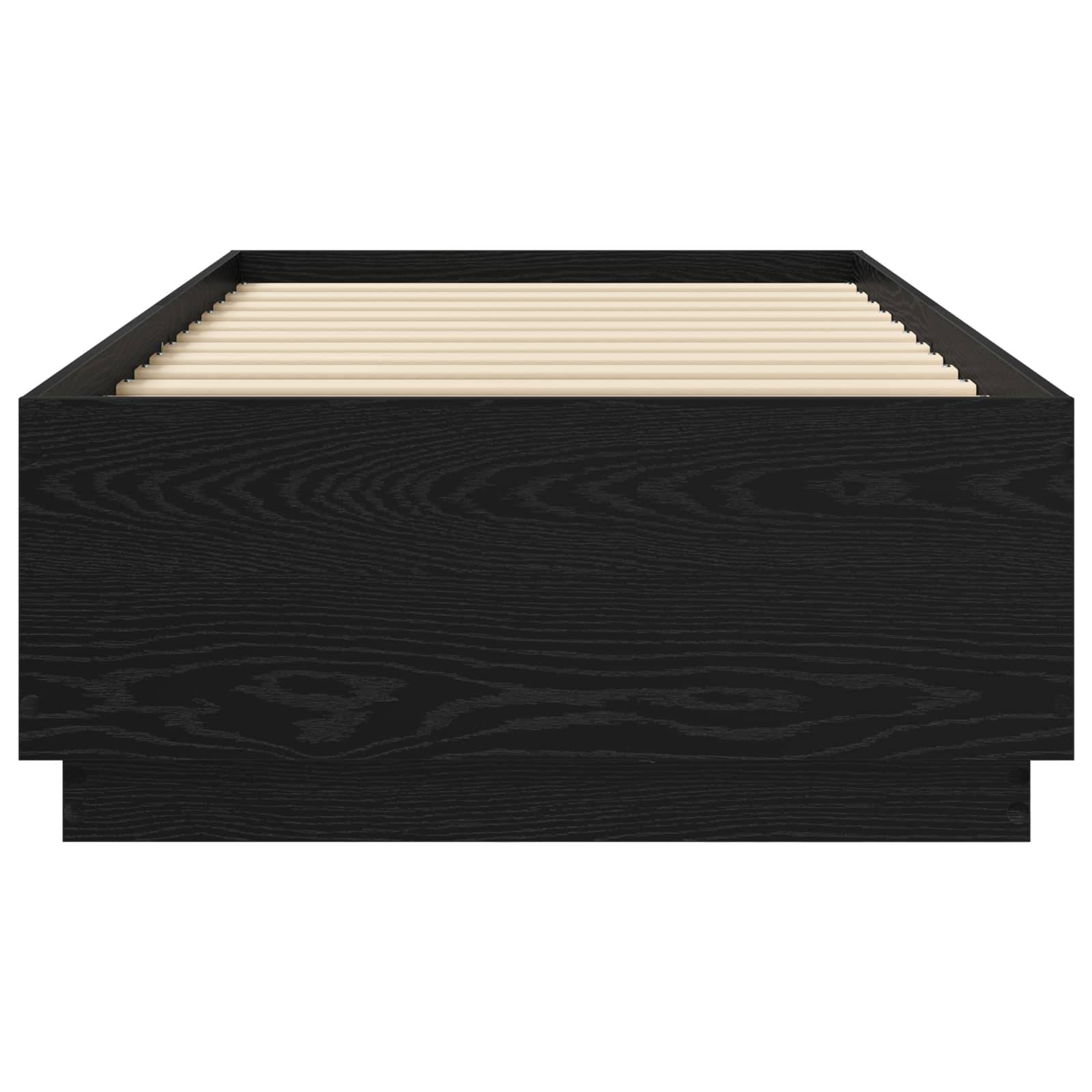vidaXL Bettgestell mit LED Schwarze Eiche 80 x 200 cm Holzwerkstoff