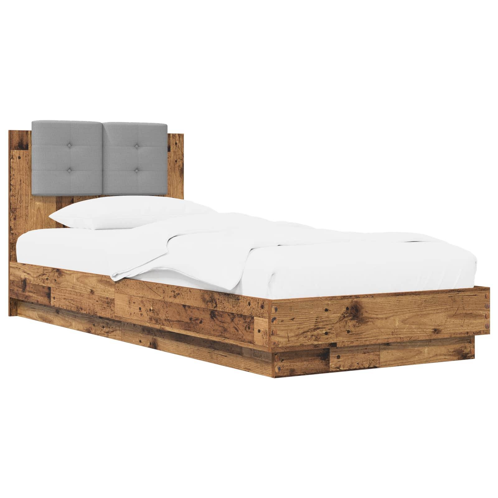 vidaXL Bettgestell mit Kopfteil Altholz 80 x 200 cm Holzwerkstoff