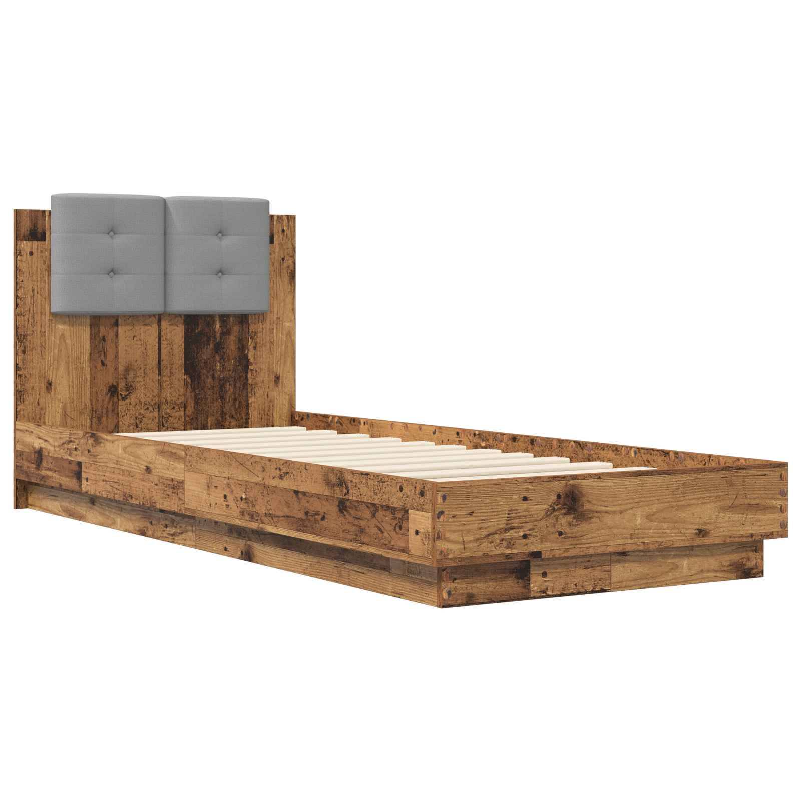 vidaXL Bettgestell mit Kopfteil Altholz 80 x 200 cm Holzwerkstoff