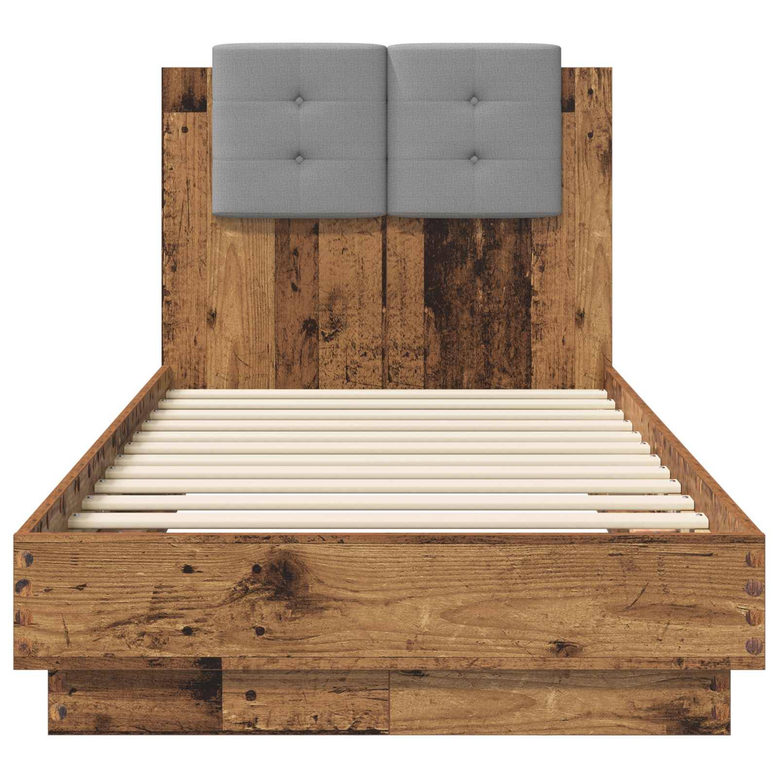 vidaXL Bettgestell mit Kopfteil Altholz 80 x 200 cm Holzwerkstoff
