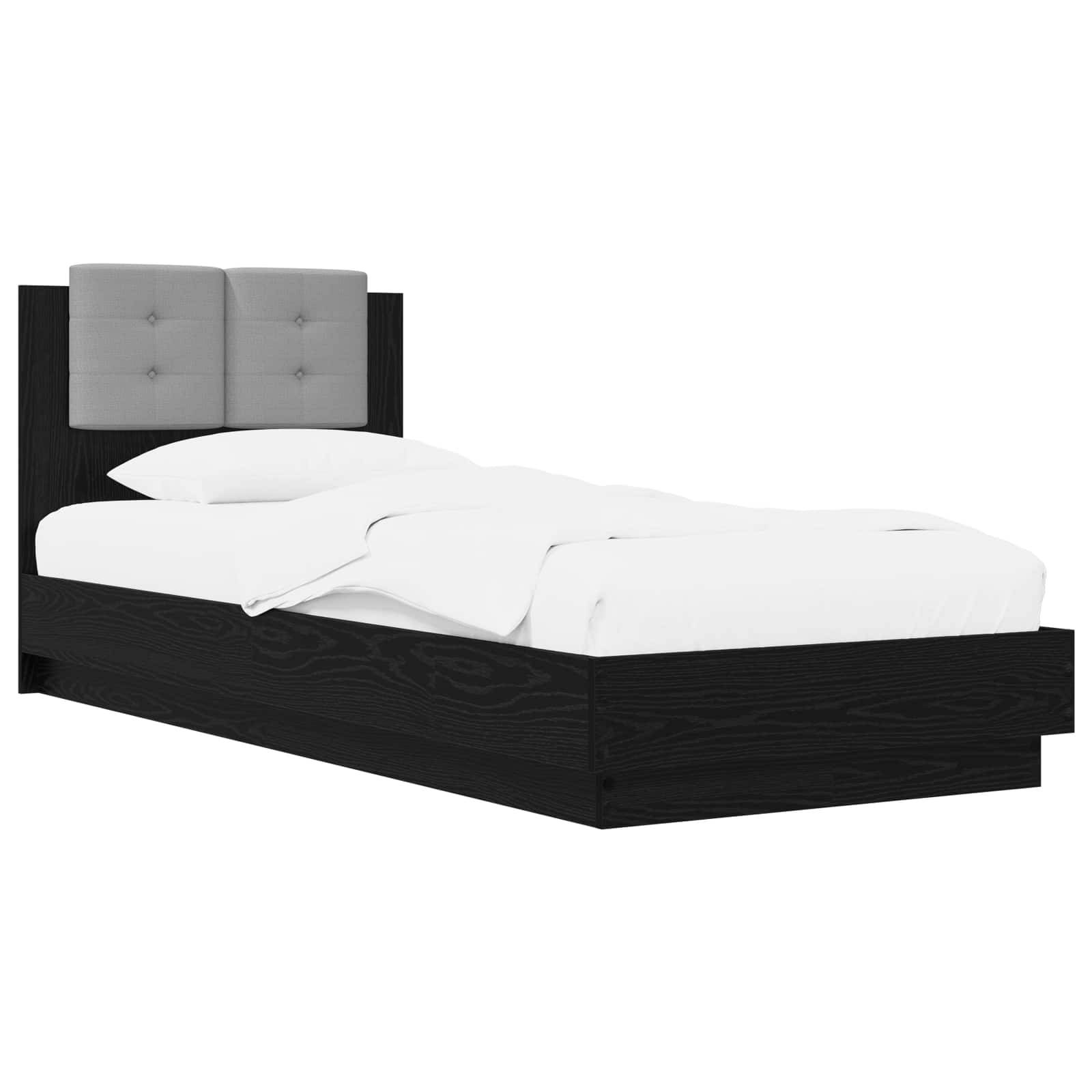 vidaXL Bettgestell mit Kopfteil Schwarze Eiche 80 x 200 cm