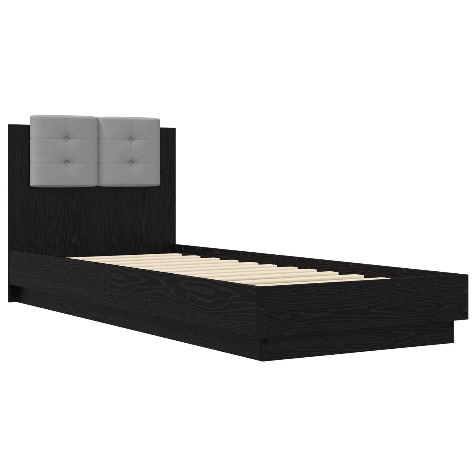 vidaXL Bettgestell mit Kopfteil Schwarze Eiche 80 x 200 cm