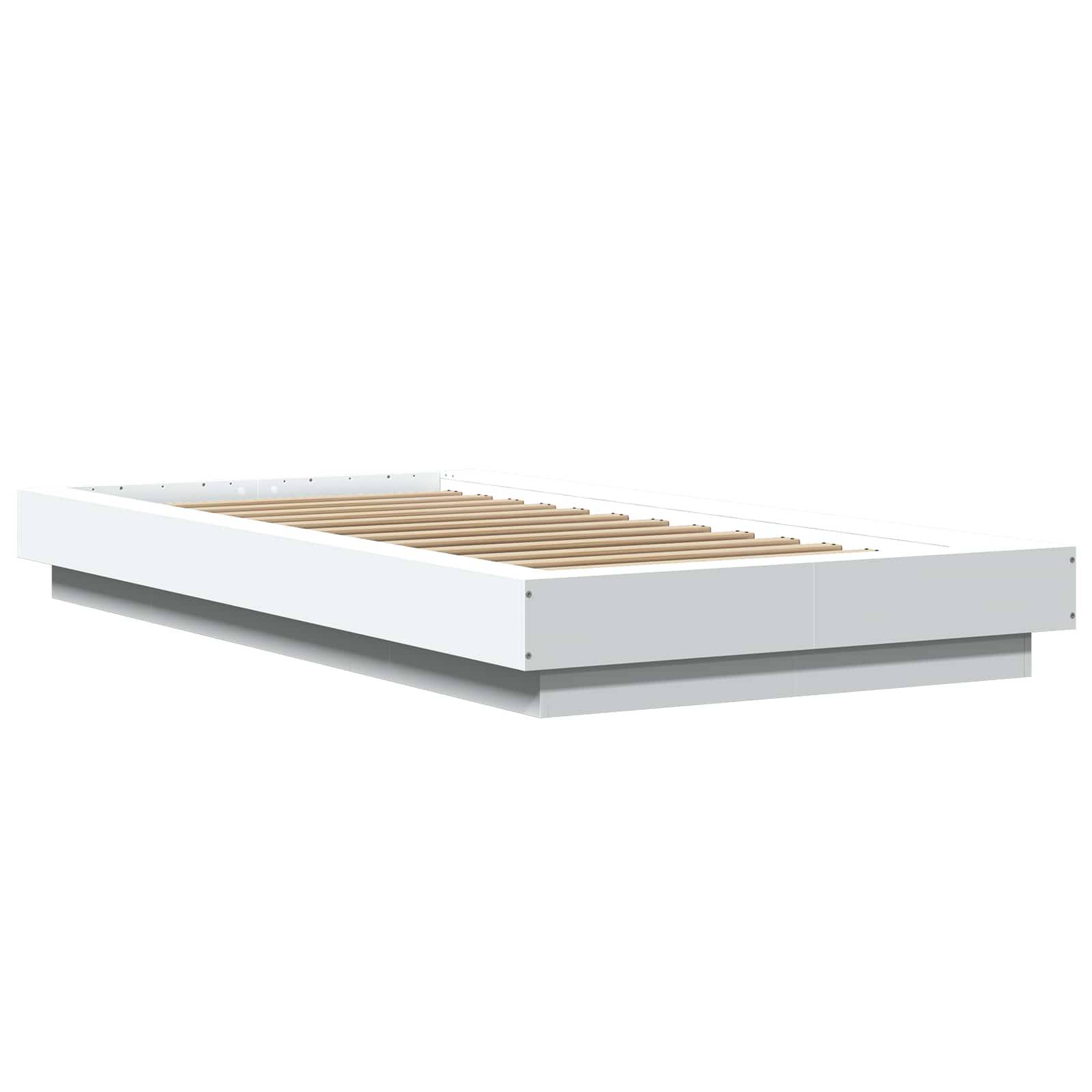 vidaXL Bodenbettgestell Weiß 80 x 210 cm Holzwerkstoff