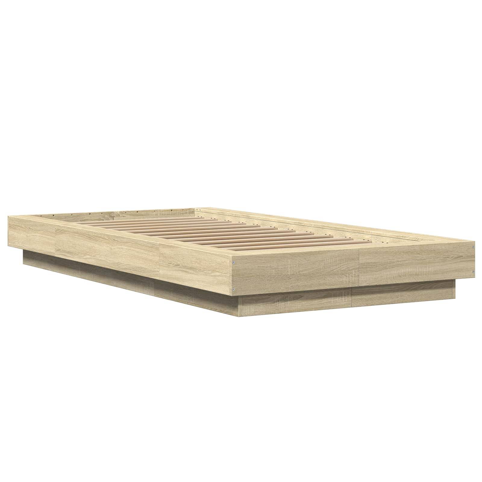 vidaXL Bodenbettgestell Sonoma-Eiche 80 x 210 cm Holzwerkstoff