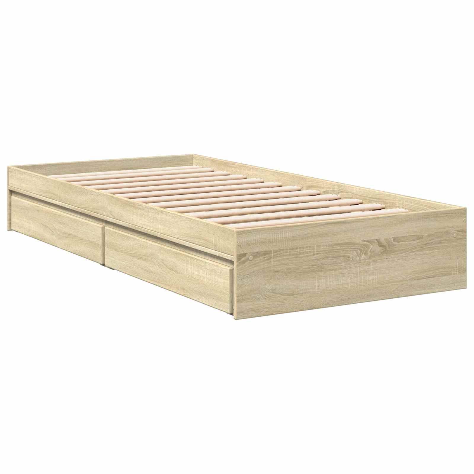vidaXL Bettgestell mit Stauraum Sonoma-Eiche 80 x 200 cm Holzwerkstoff