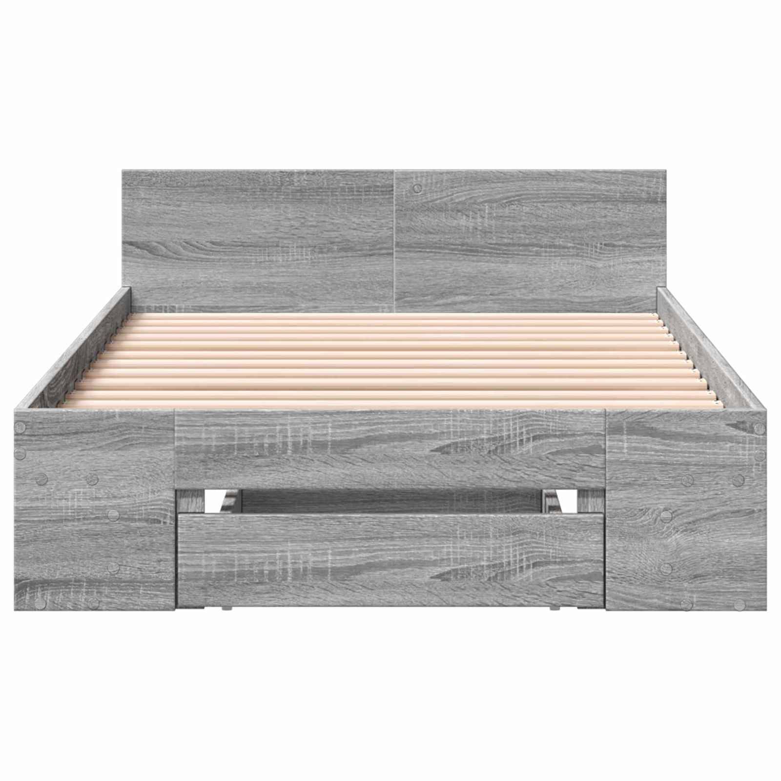 vidaXL Bettgestell mit Stauraum Grau Sonoma 80 x 200 cm Holzwerkstoff