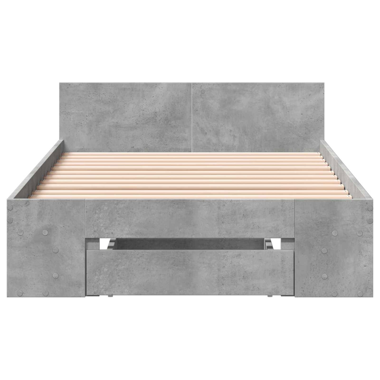 vidaXL Bettgestell mit Stauraum Betongrau 80 x 200 cm Holzwerkstoff