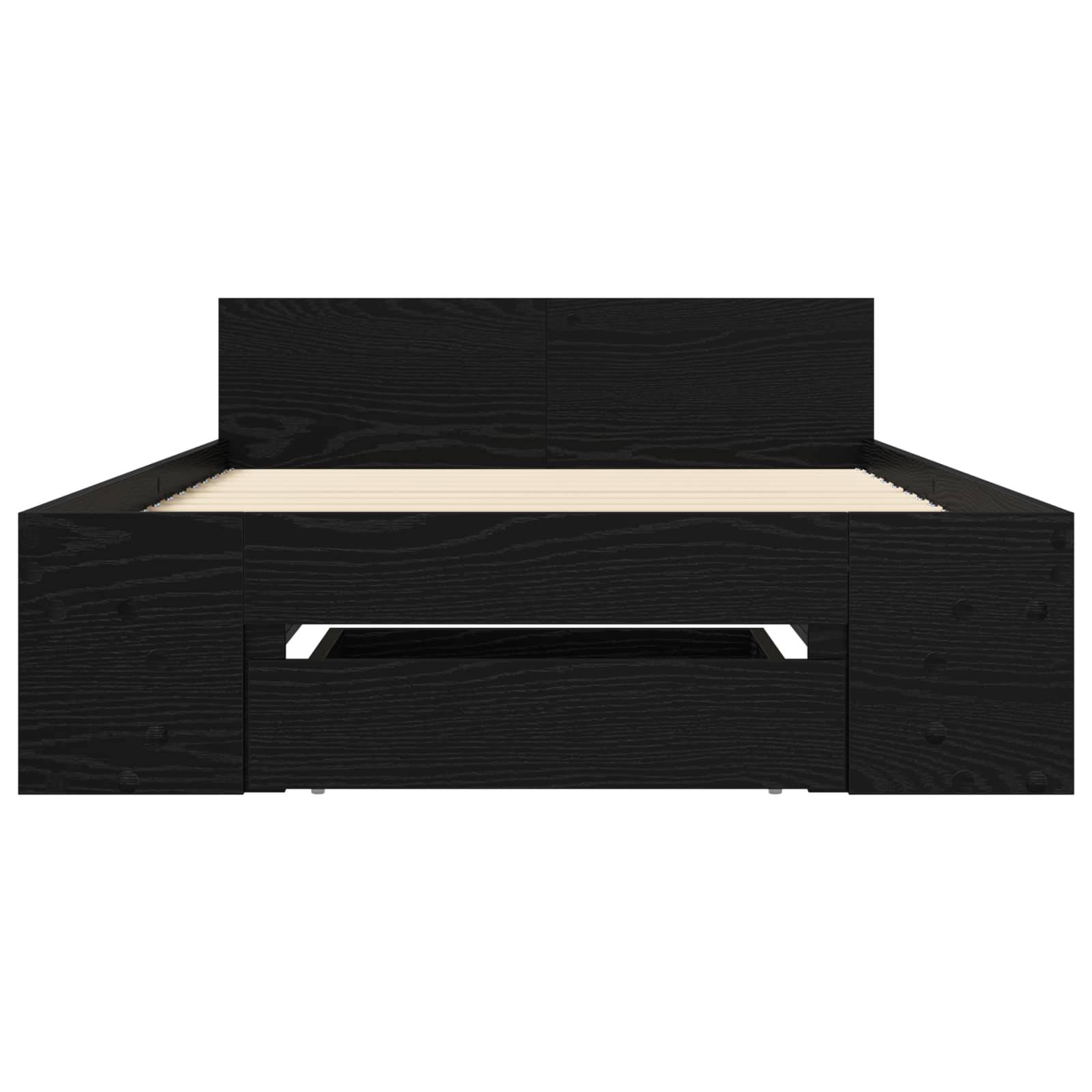 vidaXL Bettgestell mit Stauraum mit Regal Schwarze Eiche 80 x 200 cm
