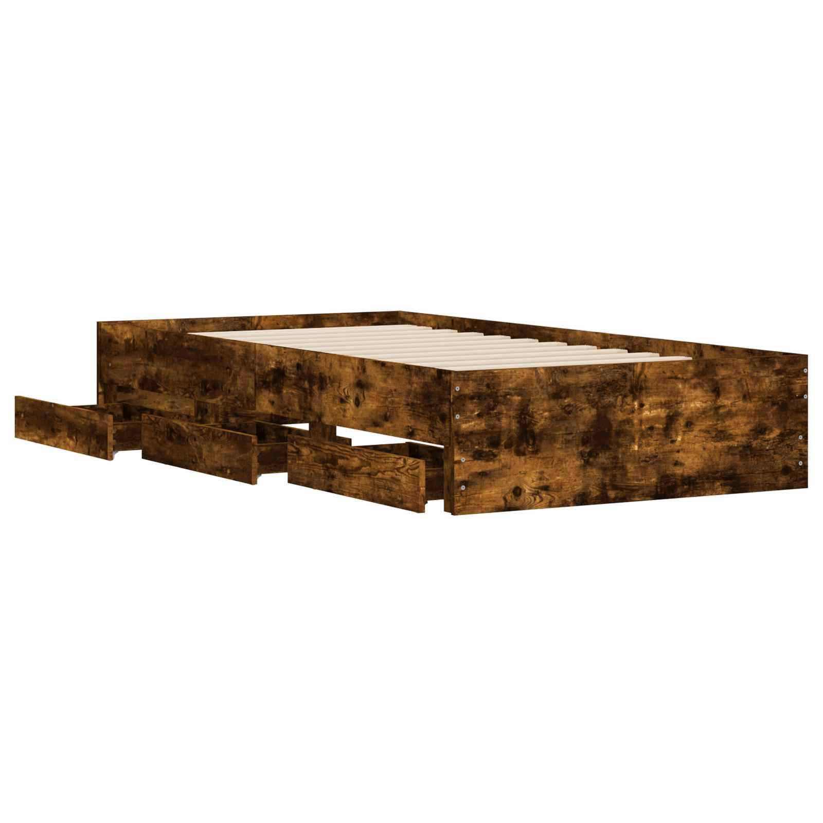 vidaXL Bettgestell mit Stauraum Geräucherte Eiche 80 x 200 cm