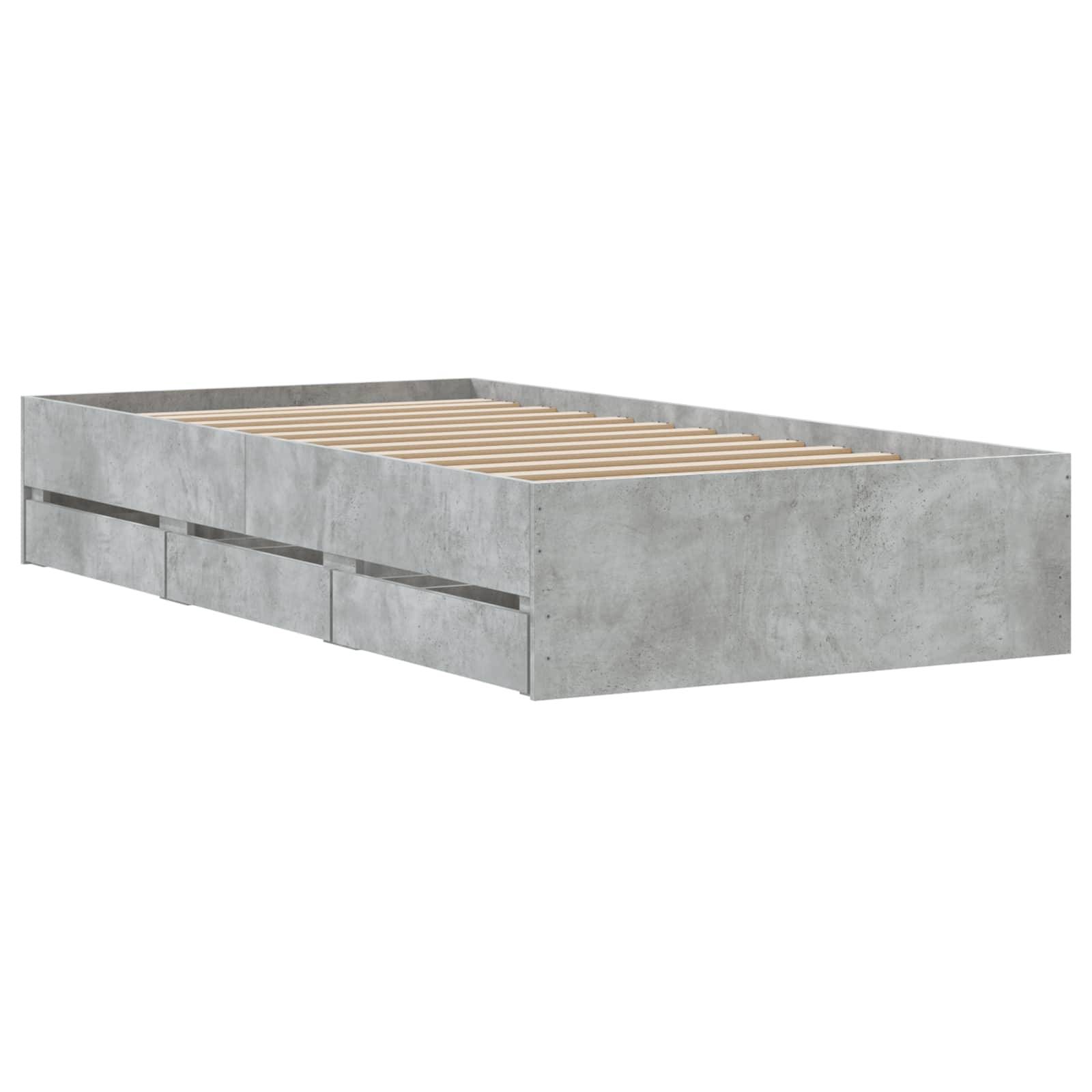 vidaXL Bettgestell mit Stauraum Grau Sonoma 80 x 200 cm Holzwerkstoff