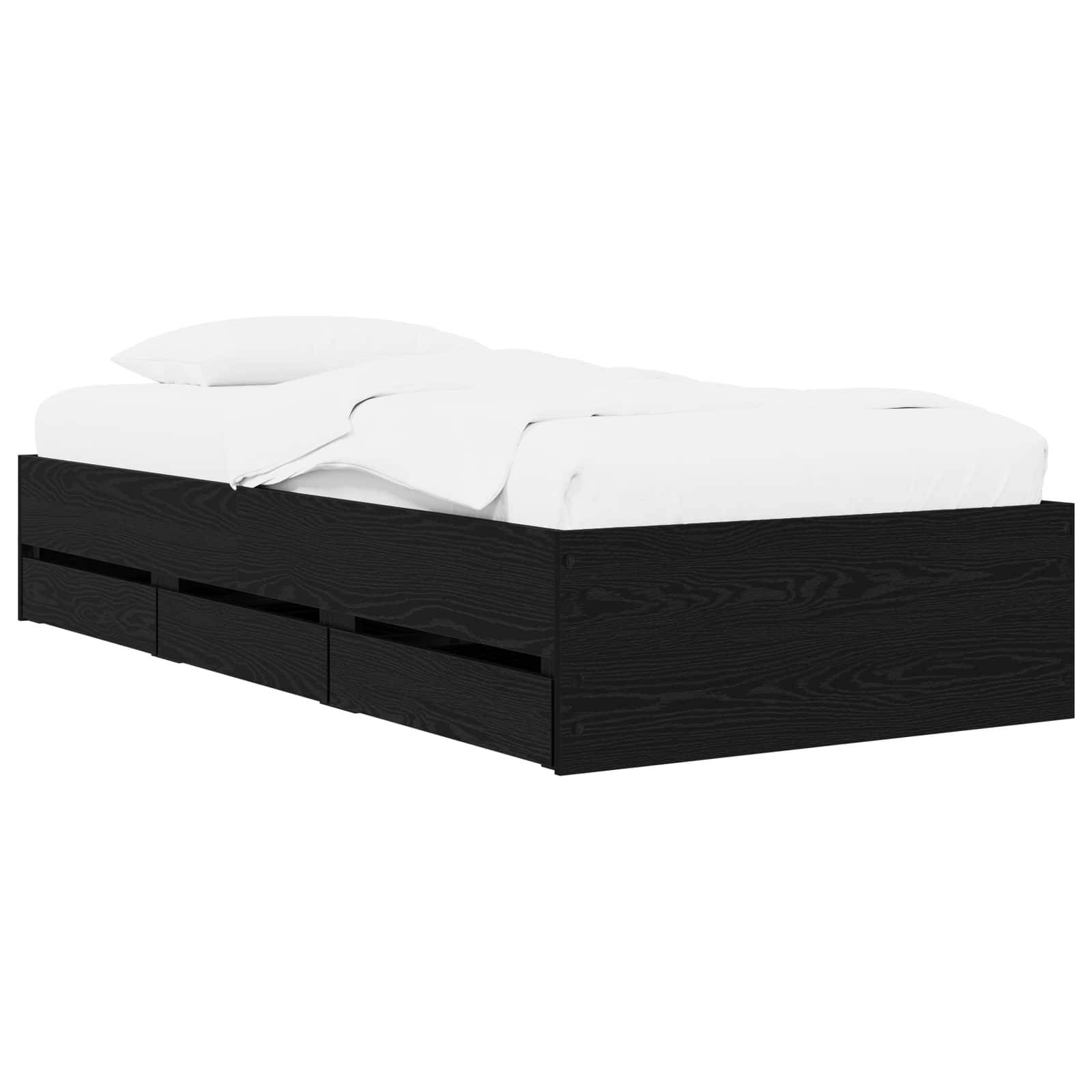 vidaXL Bettgestell mit Stauraum Schwarze Eiche 80 x 200 cm