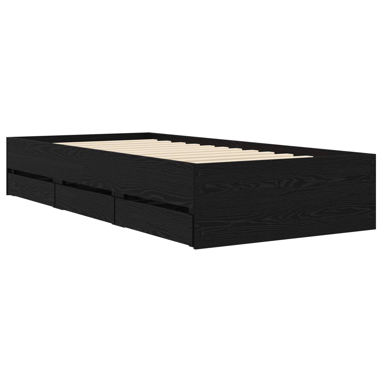 vidaXL Bettgestell mit Stauraum Schwarze Eiche 80 x 200 cm