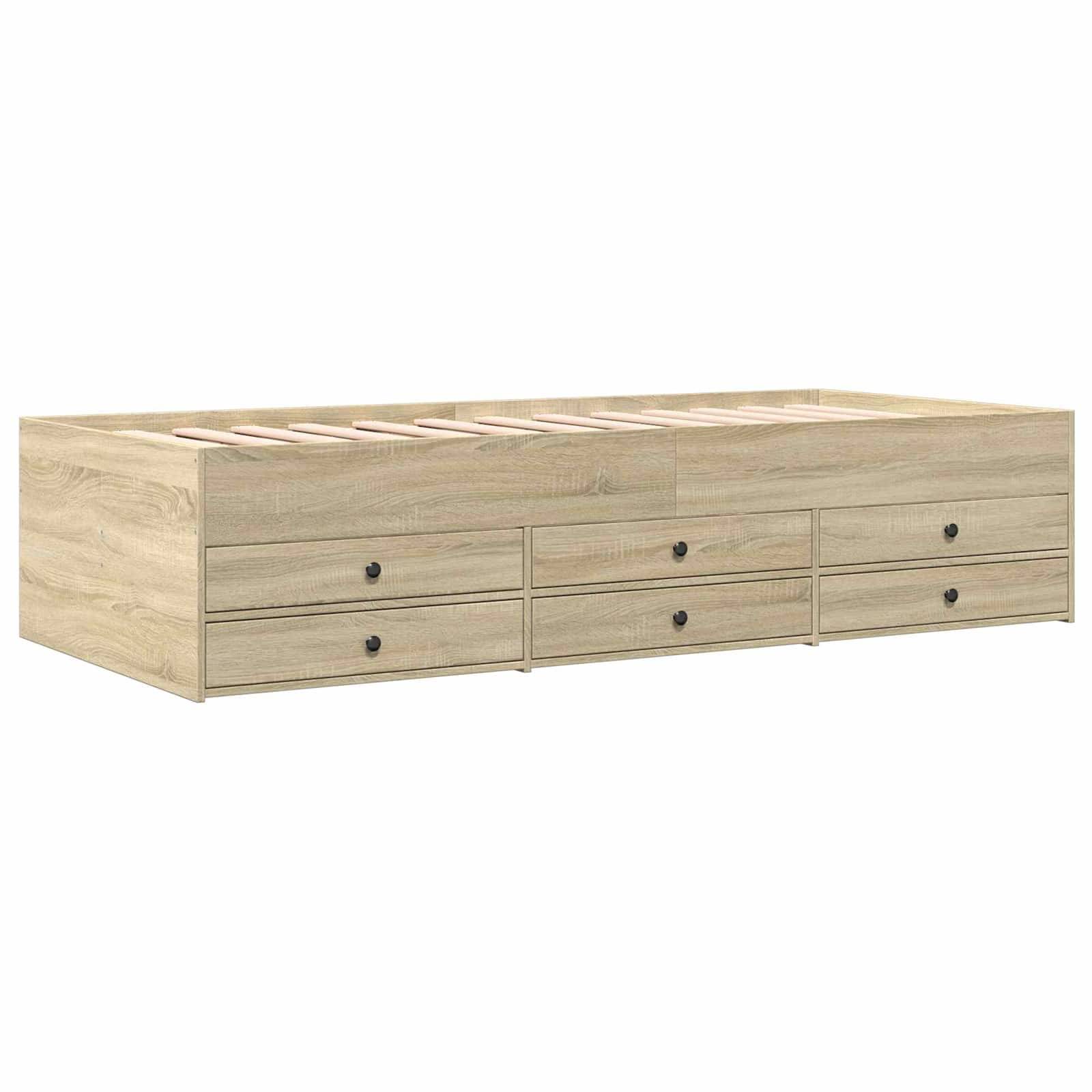 vidaXL Bettgestell mit Stauraum Sonoma-Eiche 80 x 200 cm Holzwerkstoff